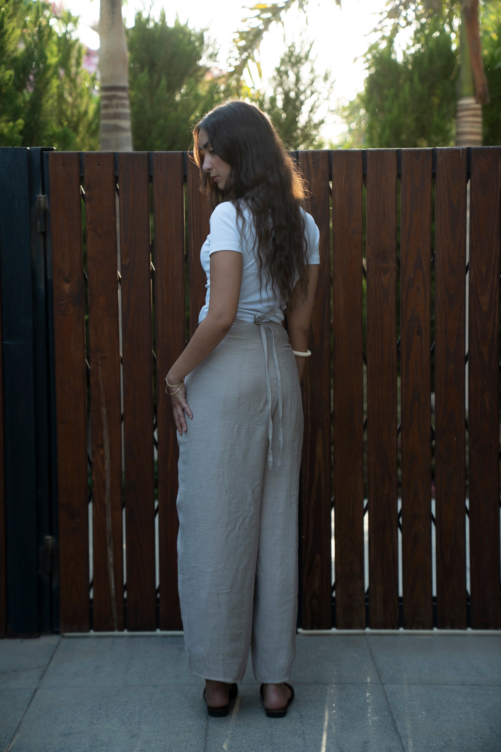 Tide Wrap Pants in Grey
