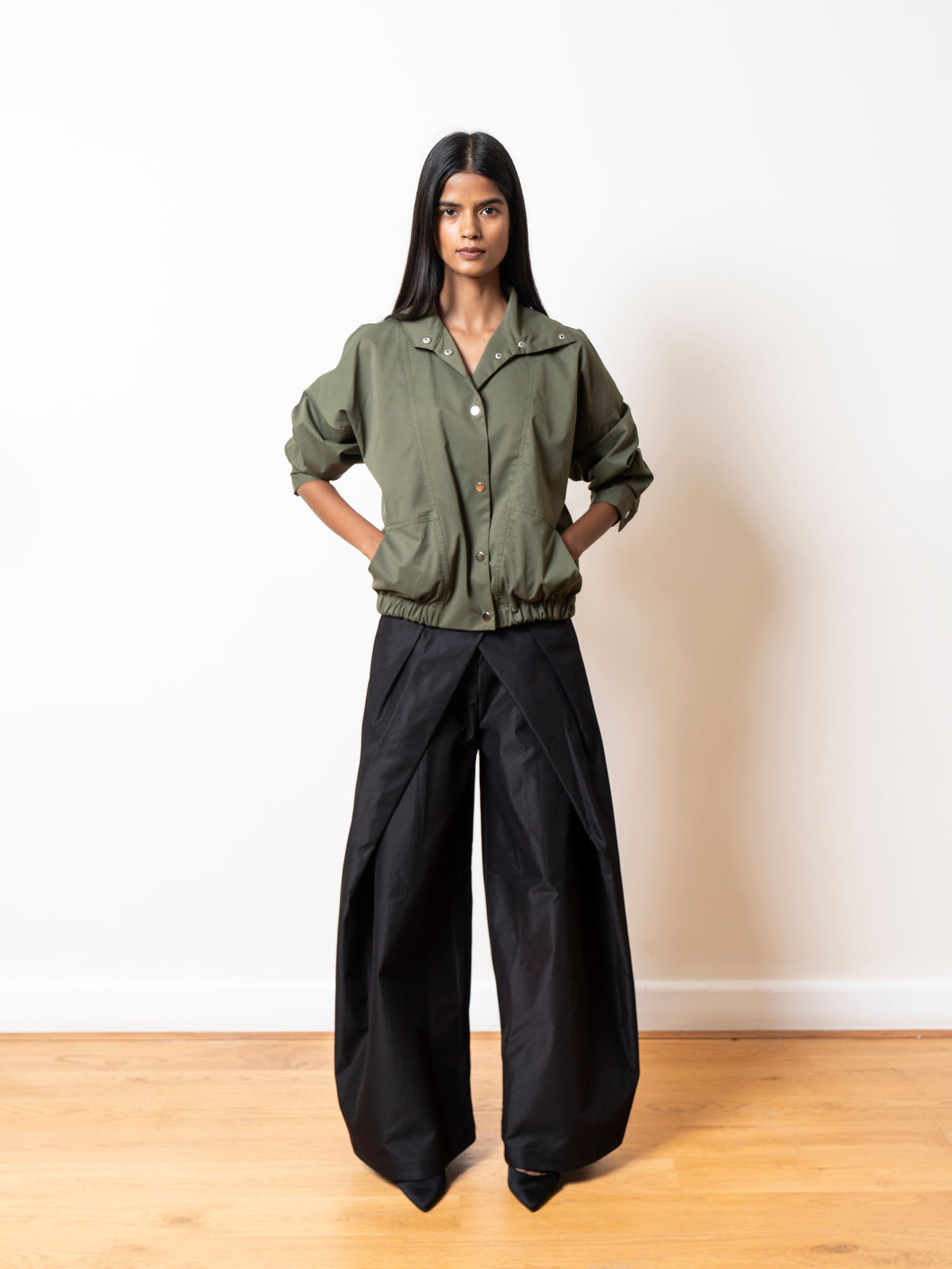 The Rebel Bomber Jacket in olive