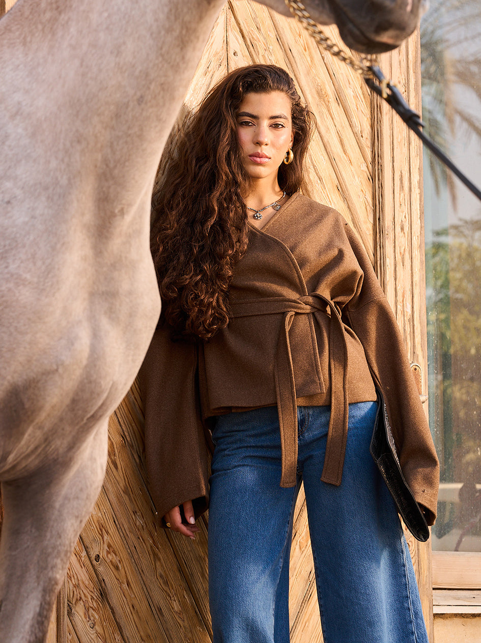 The Maestro Wrapped Jacket - Brown