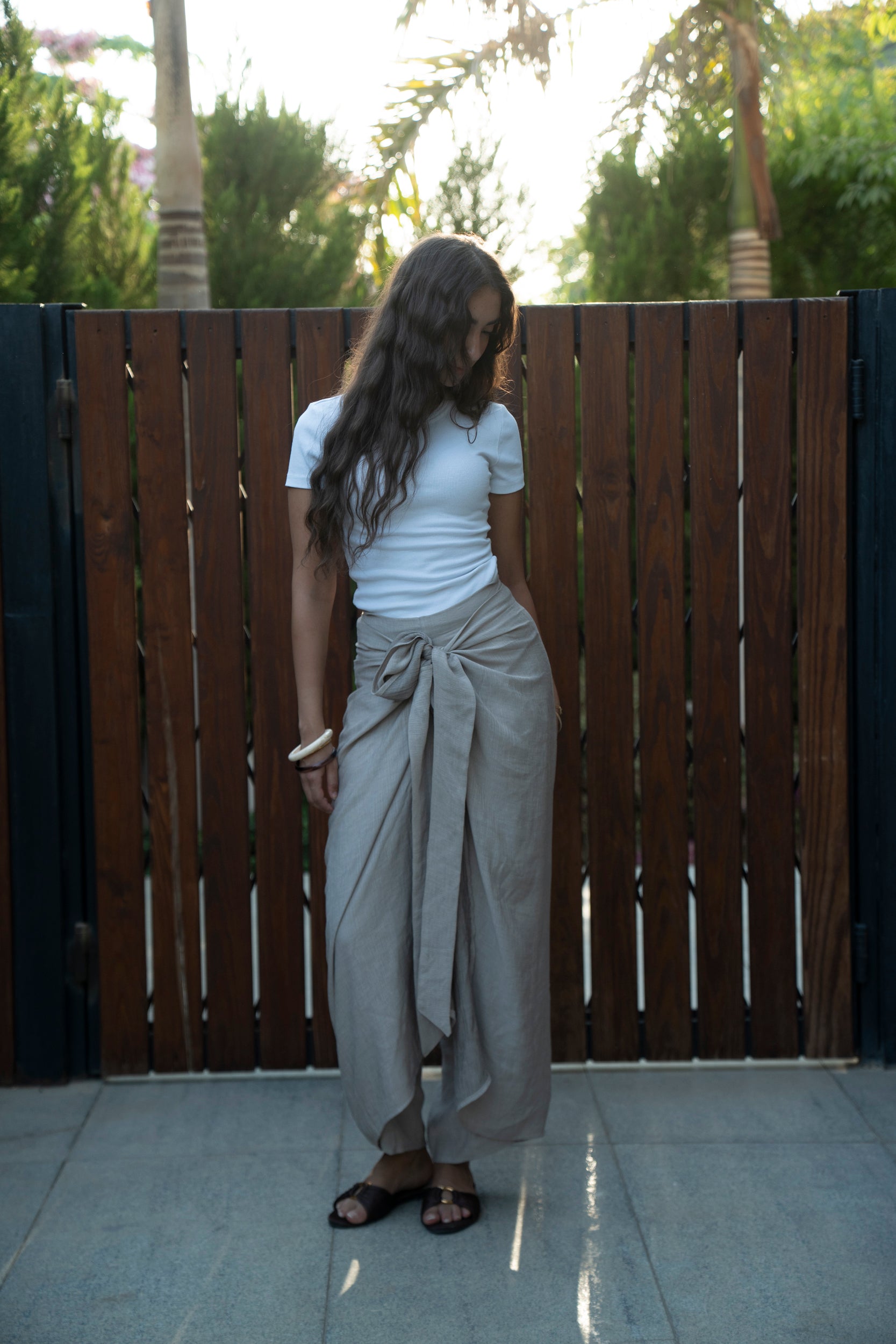 Tide Wrap Pants in Grey