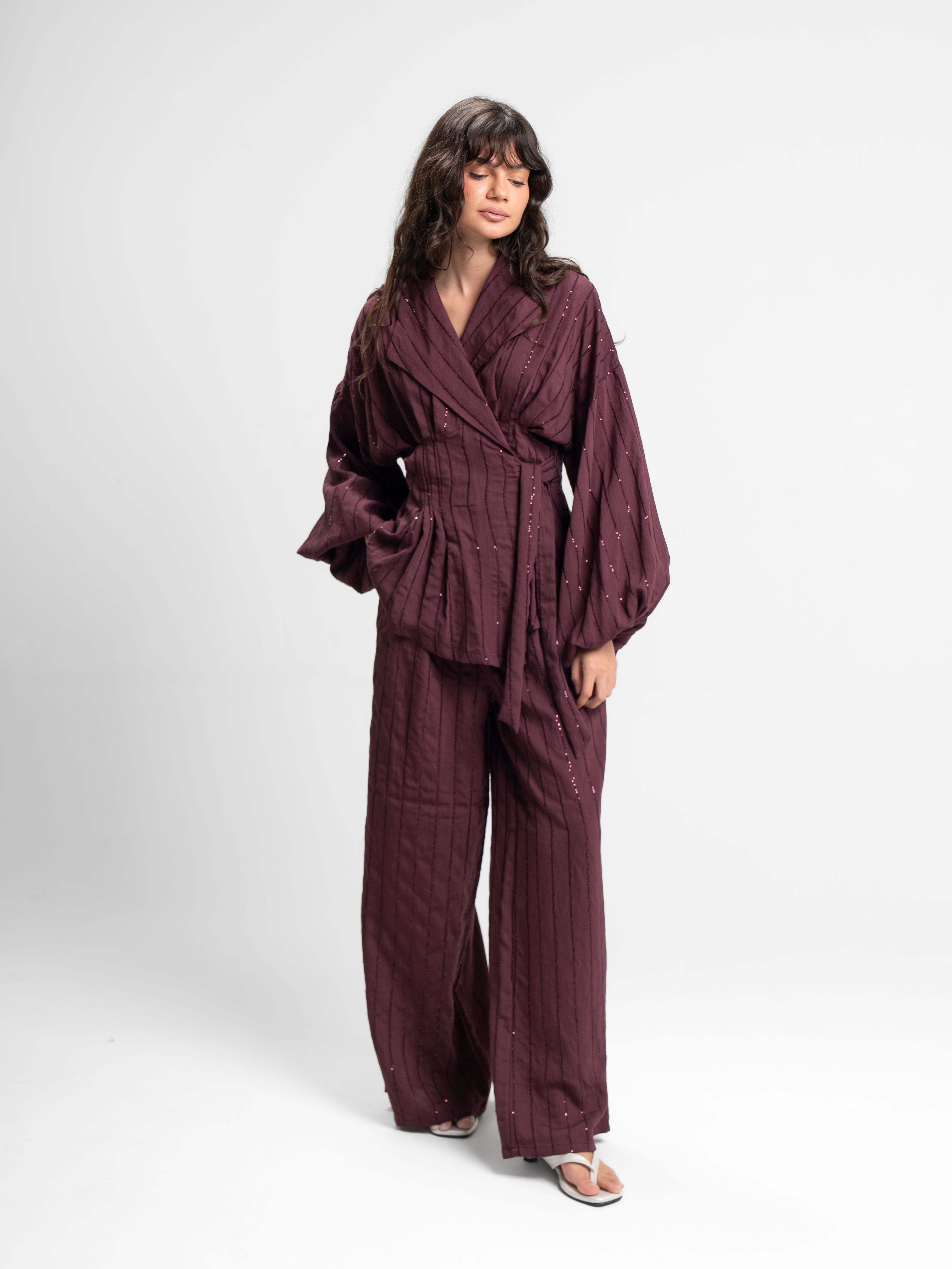 The Cinch set in burgundy