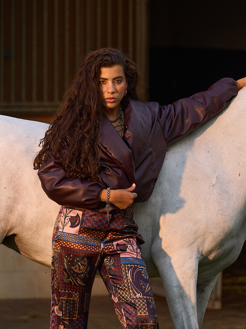 Her Armor Leather Jacket - Burgundy