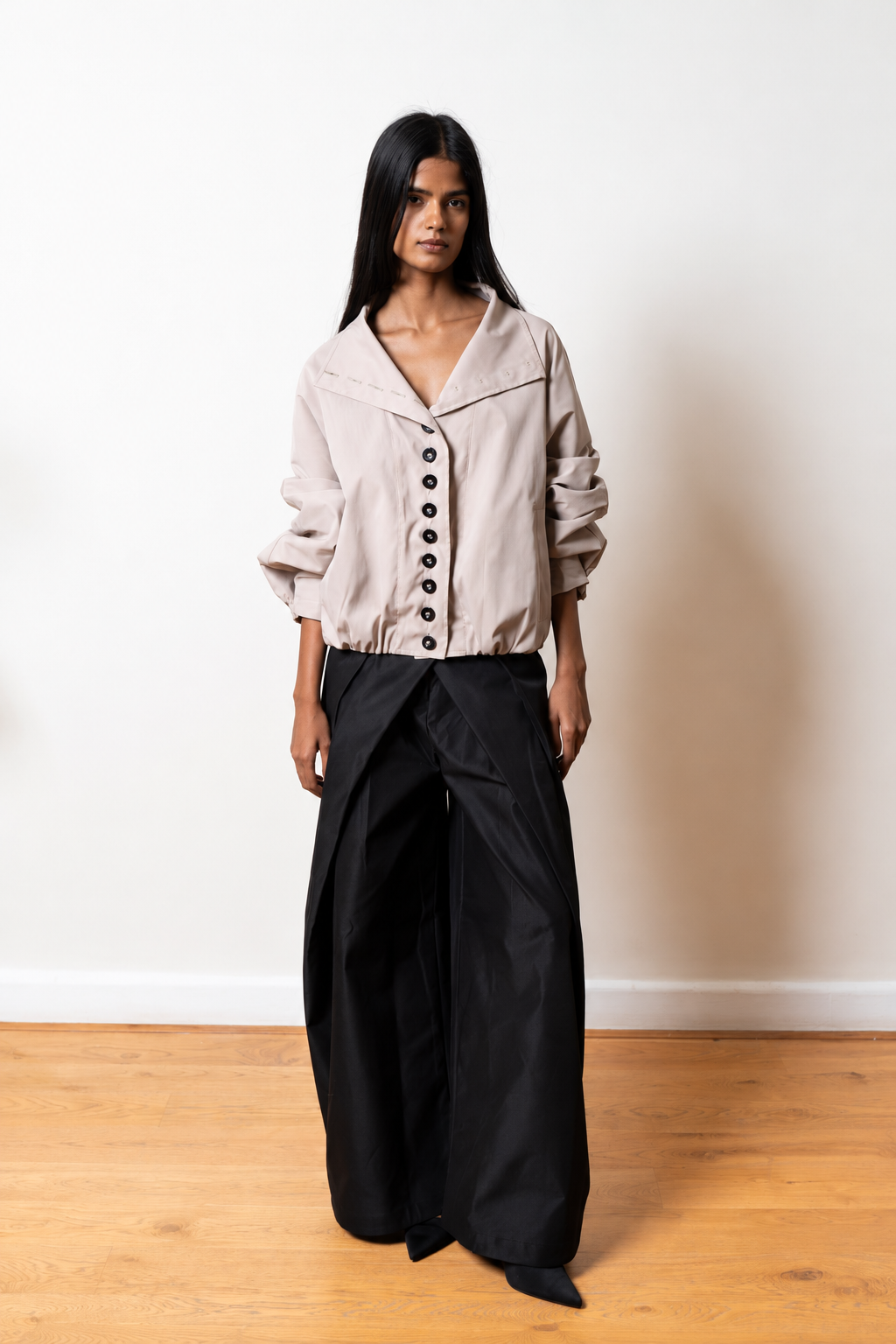 The Button Affair Jacket in Beige