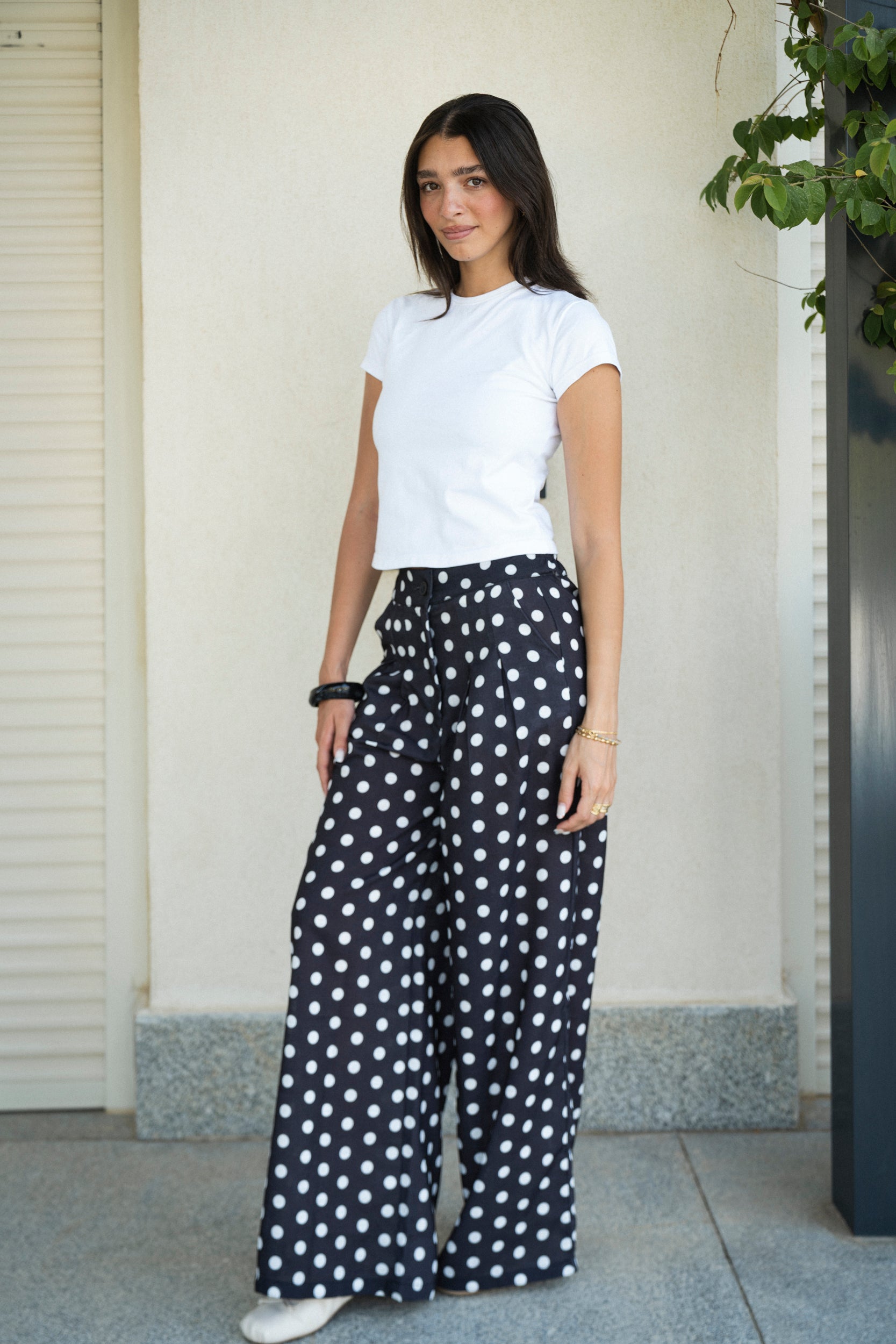 Polka Breeze Pants in Black