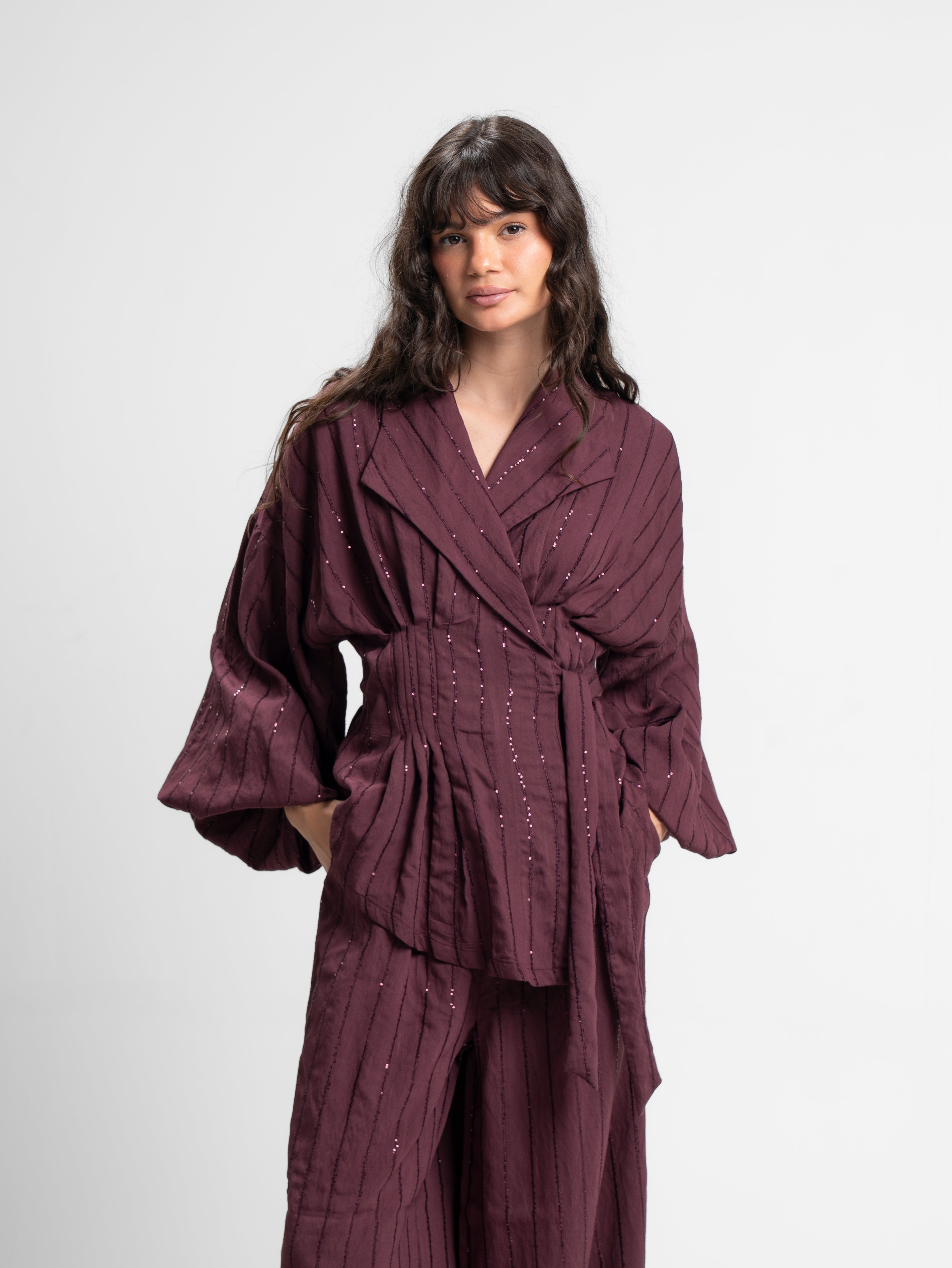 The Cinch set in burgundy