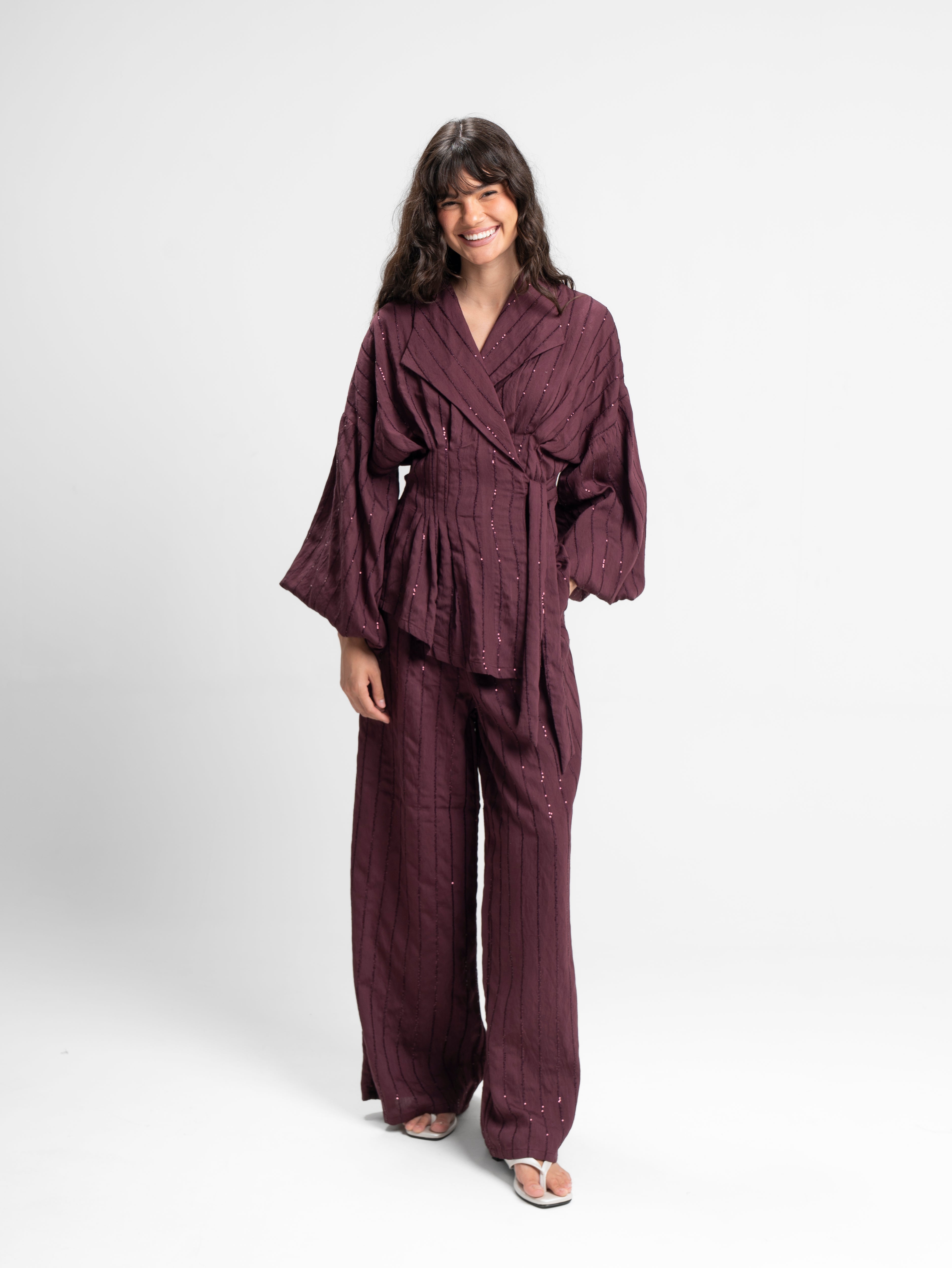The Cinch set in burgundy