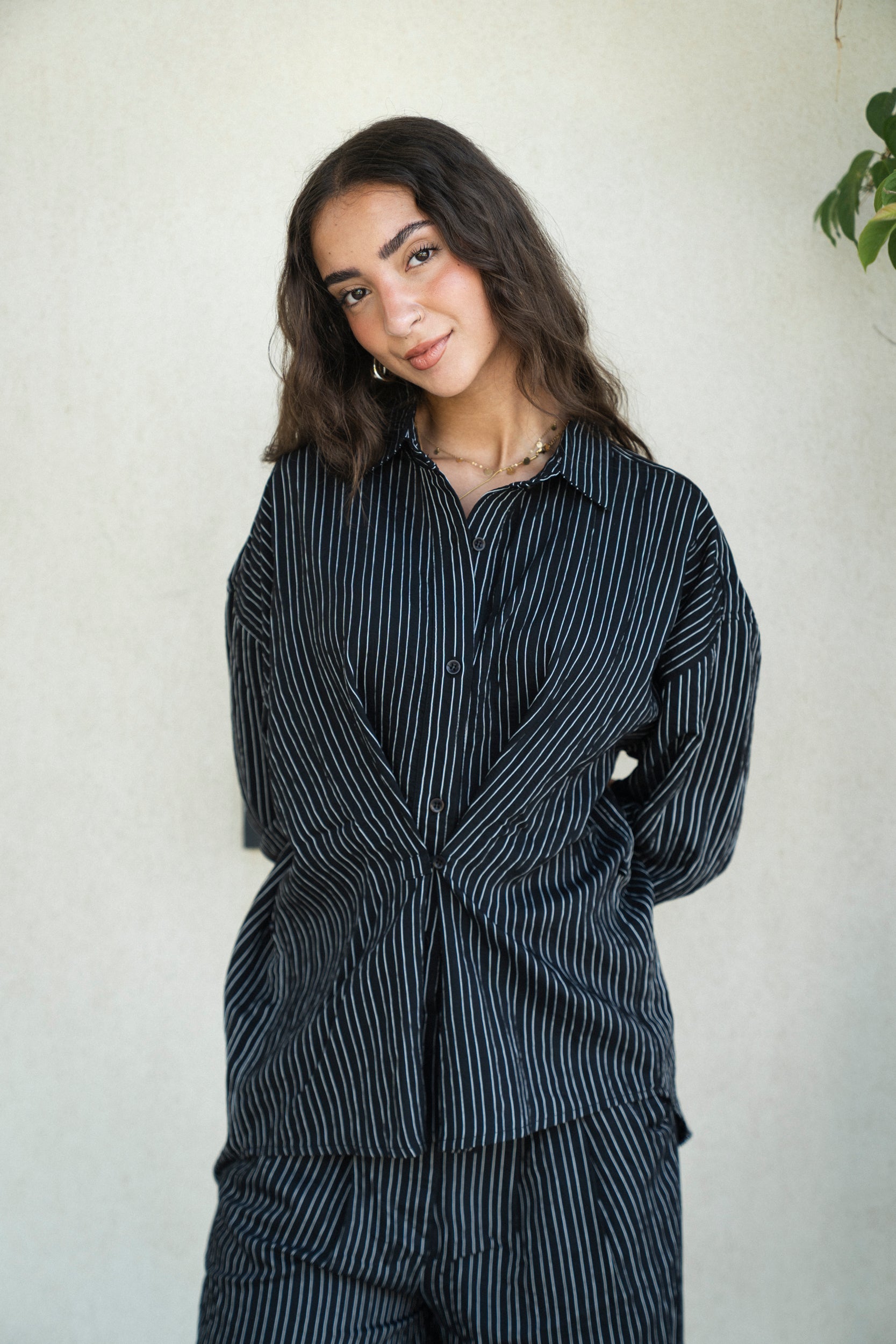 Moon-line shirt in Black