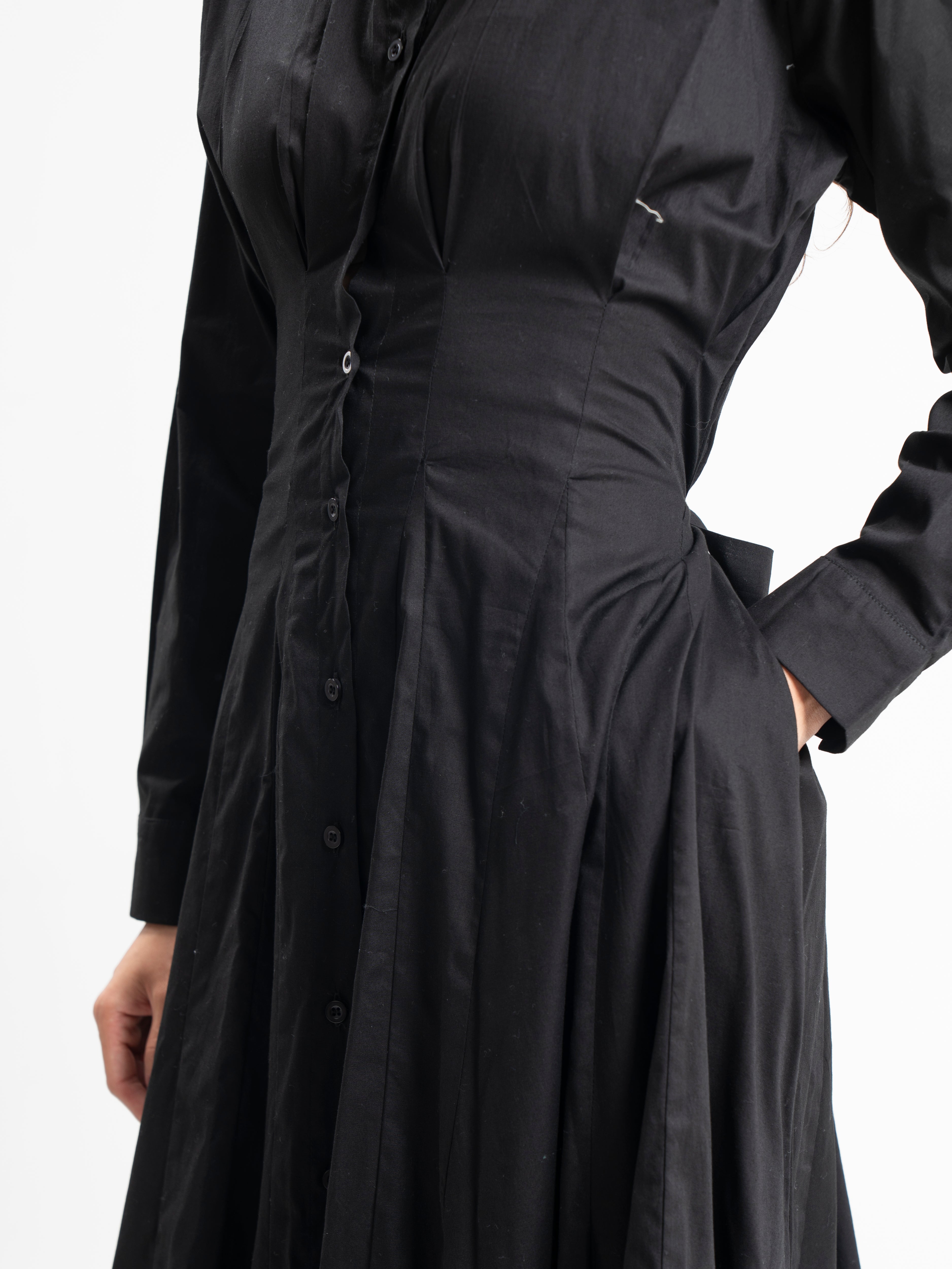 The Belle Poplin Dress in Black