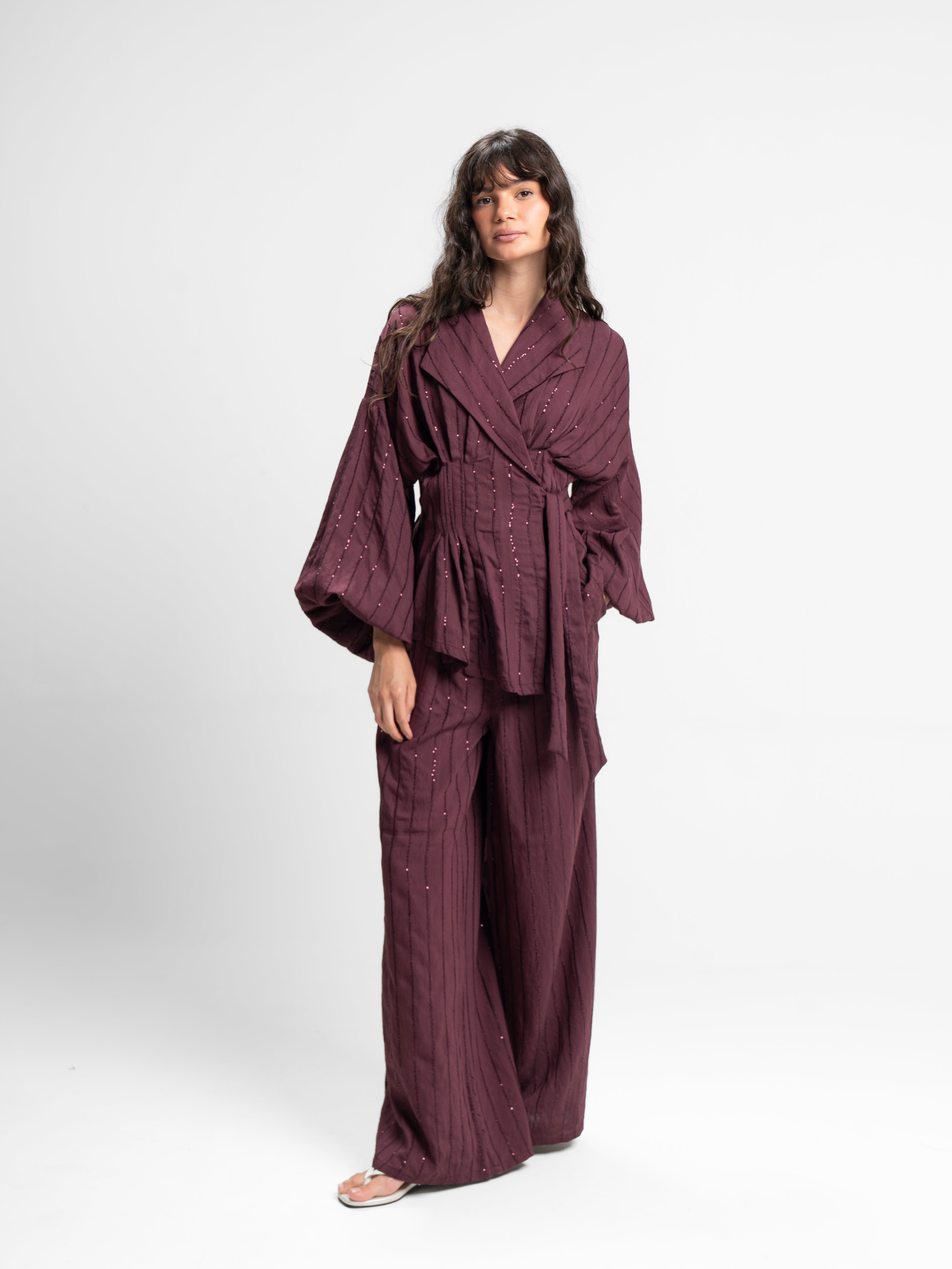 The Cinch set in burgundy