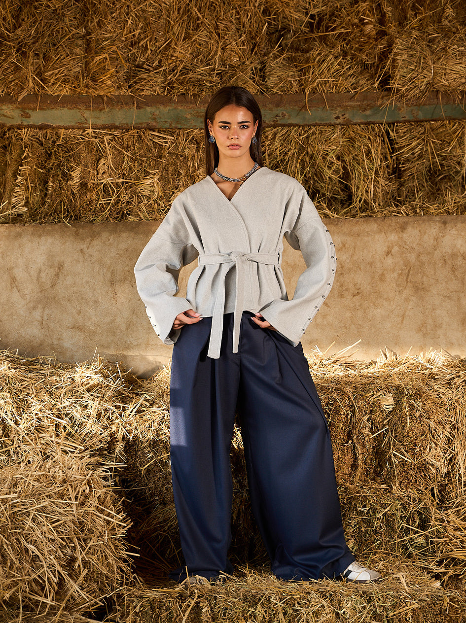 The Maestro Wrapped Jacket - gray