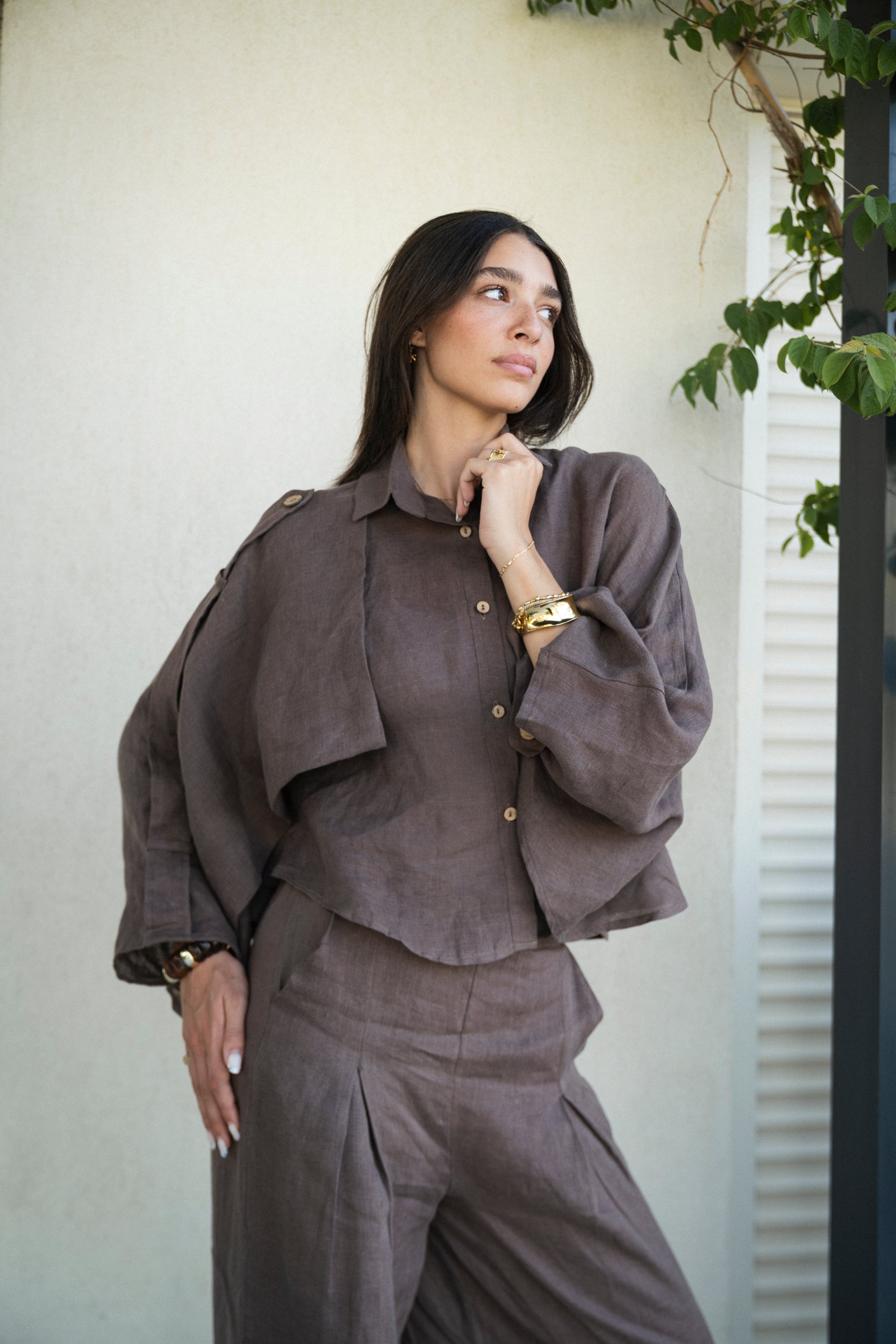 Trench set in Brown