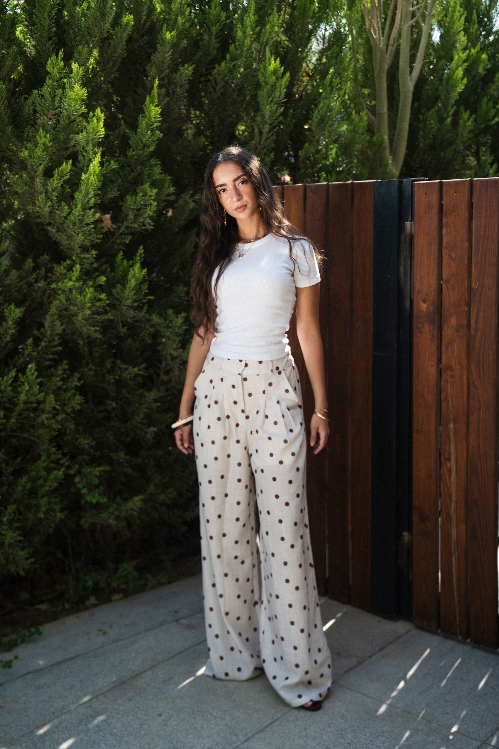 Polka Breeze Pants in Beige