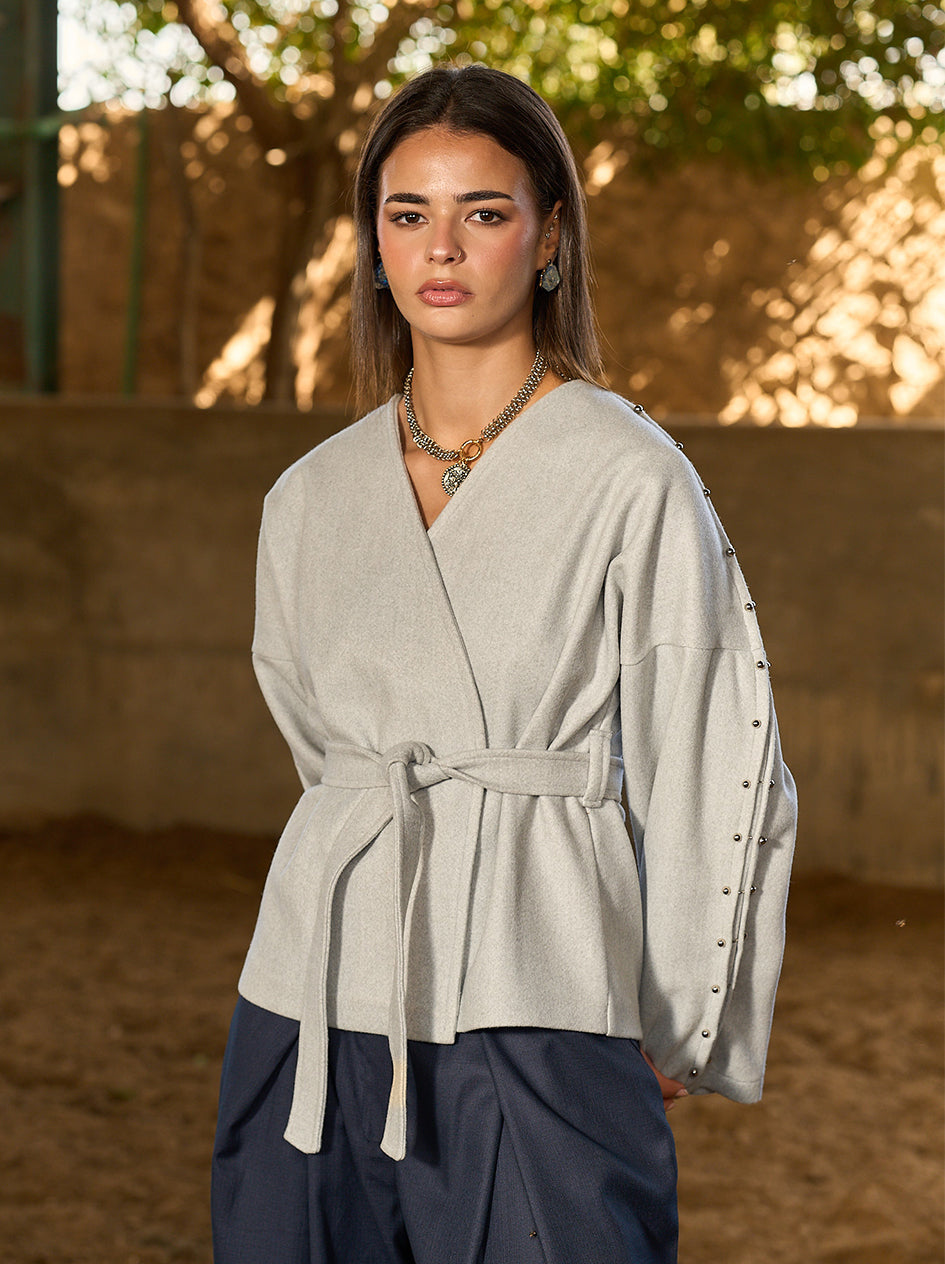 The Maestro Wrapped Jacket - gray