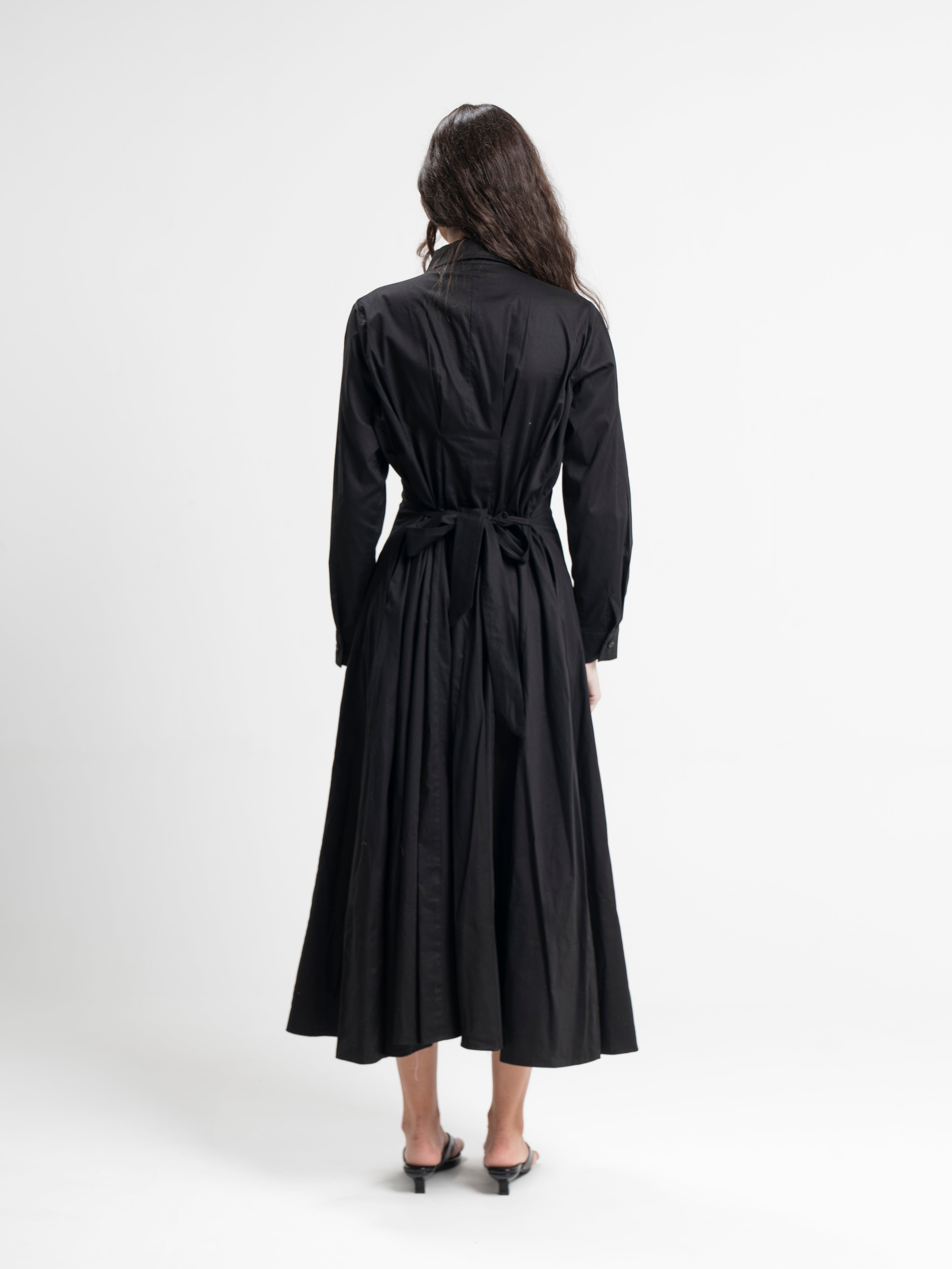 The Belle Poplin Dress in Black