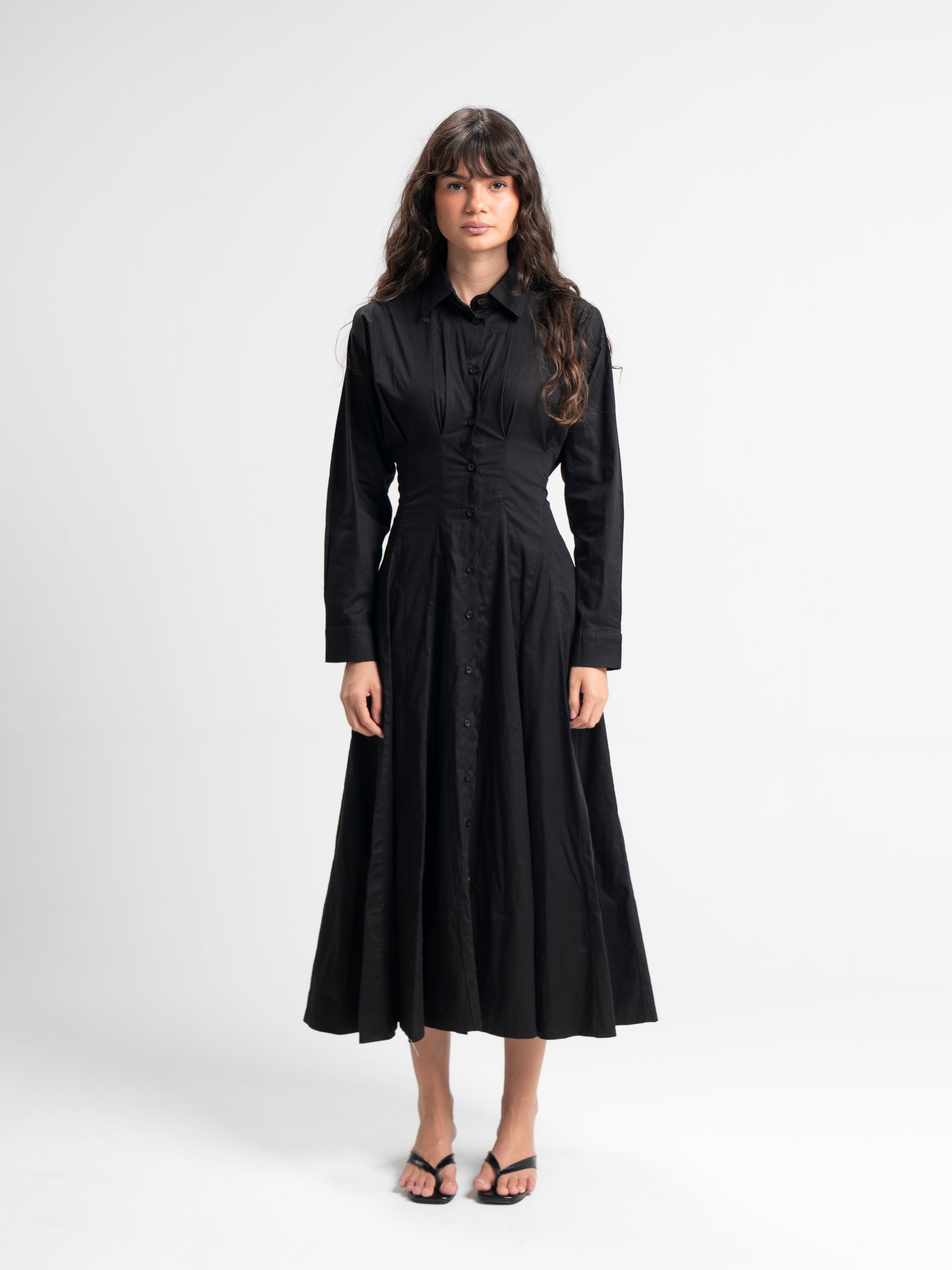 The Belle Poplin Dress in Black