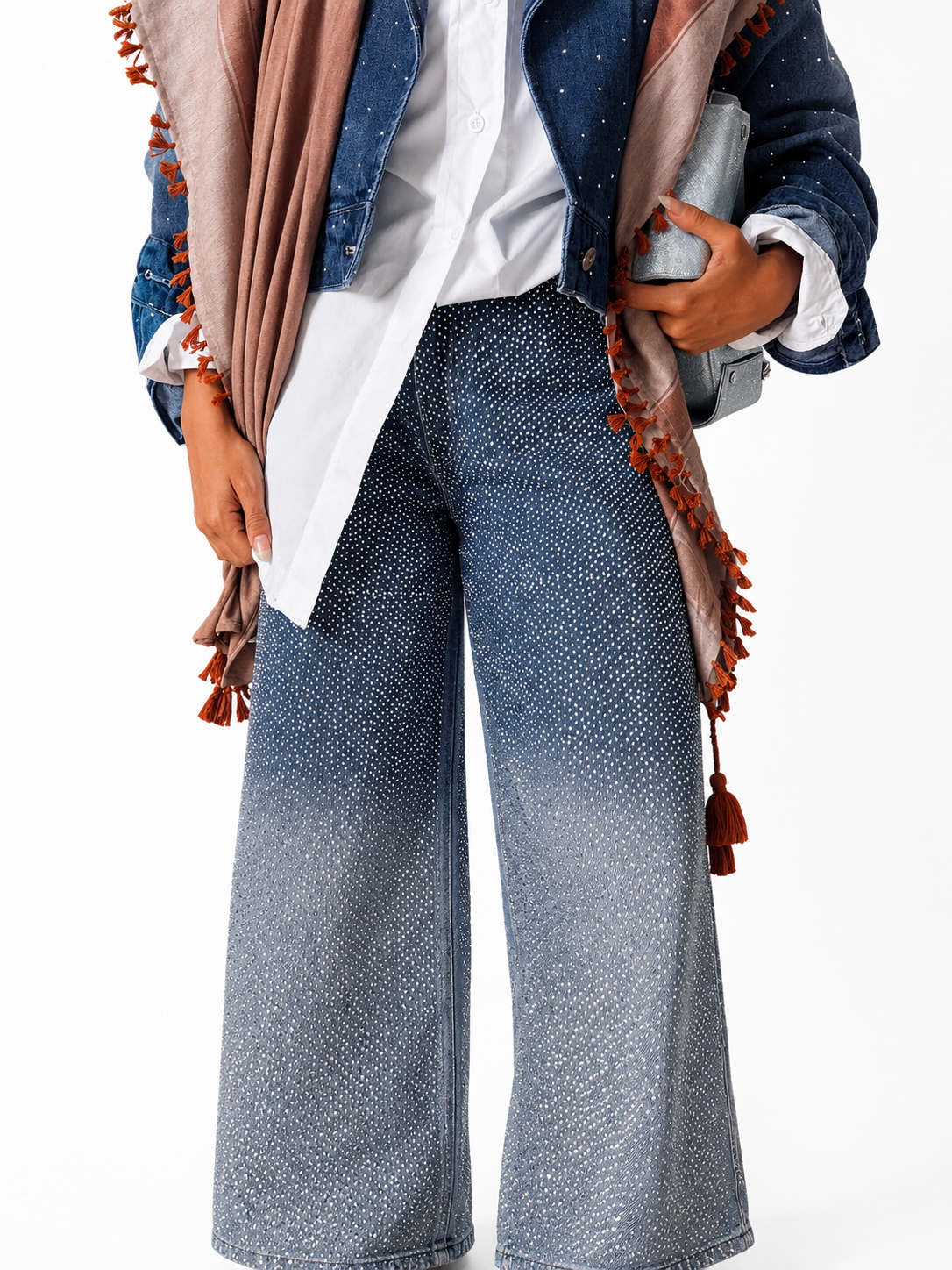 Denim Pants with Studs