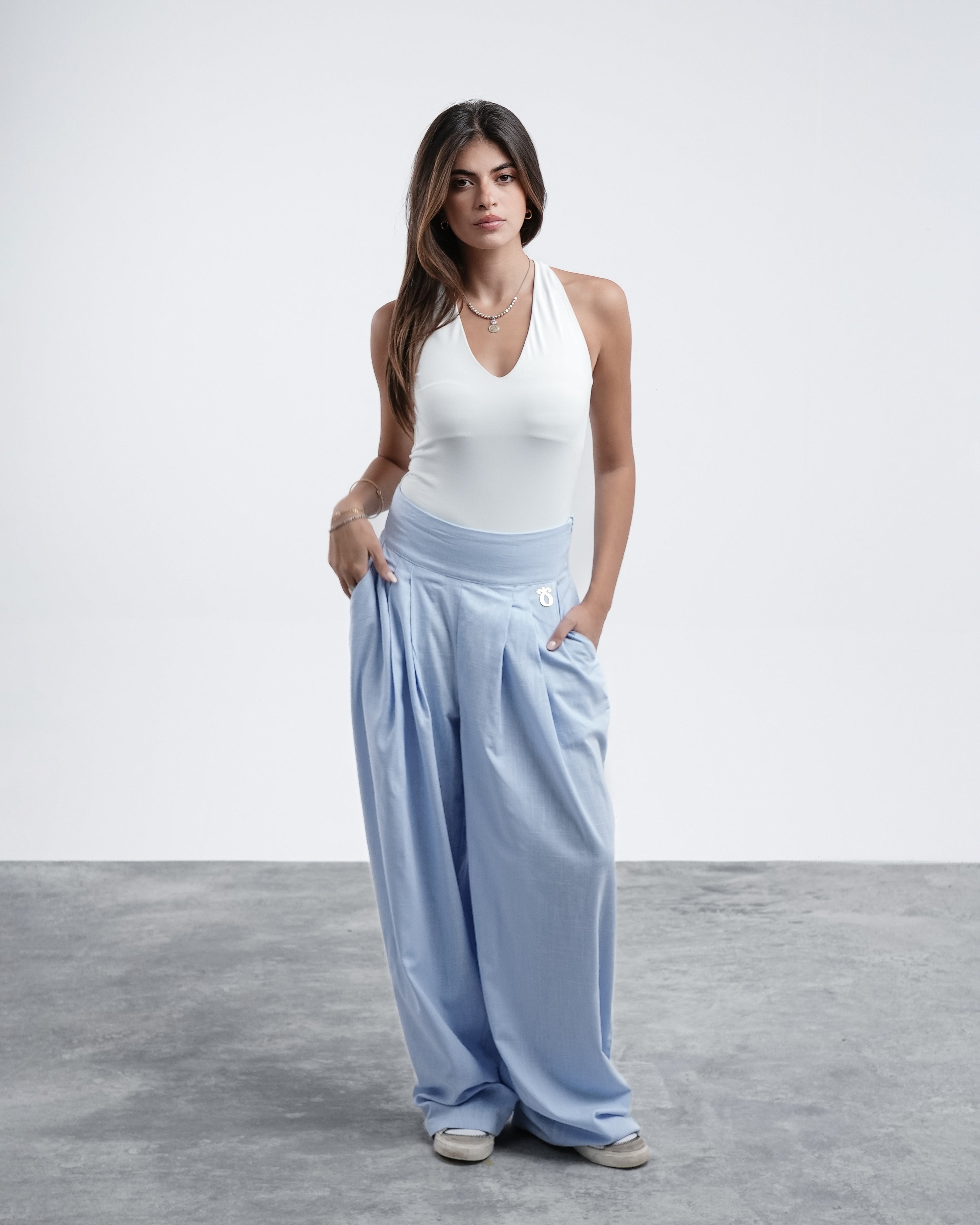 Sakinah Linen Pants - Blue