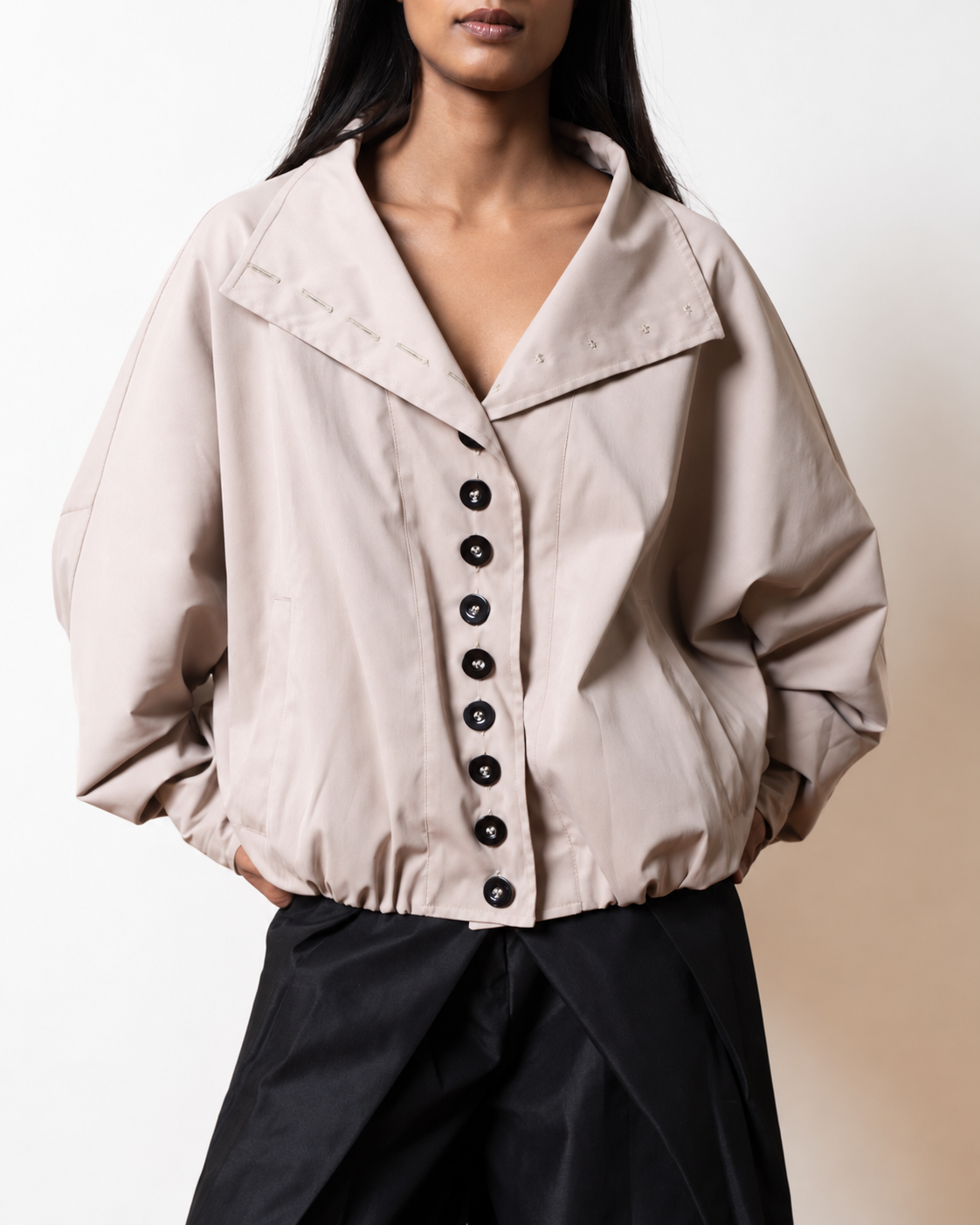The Button Affair Jacket in Beige