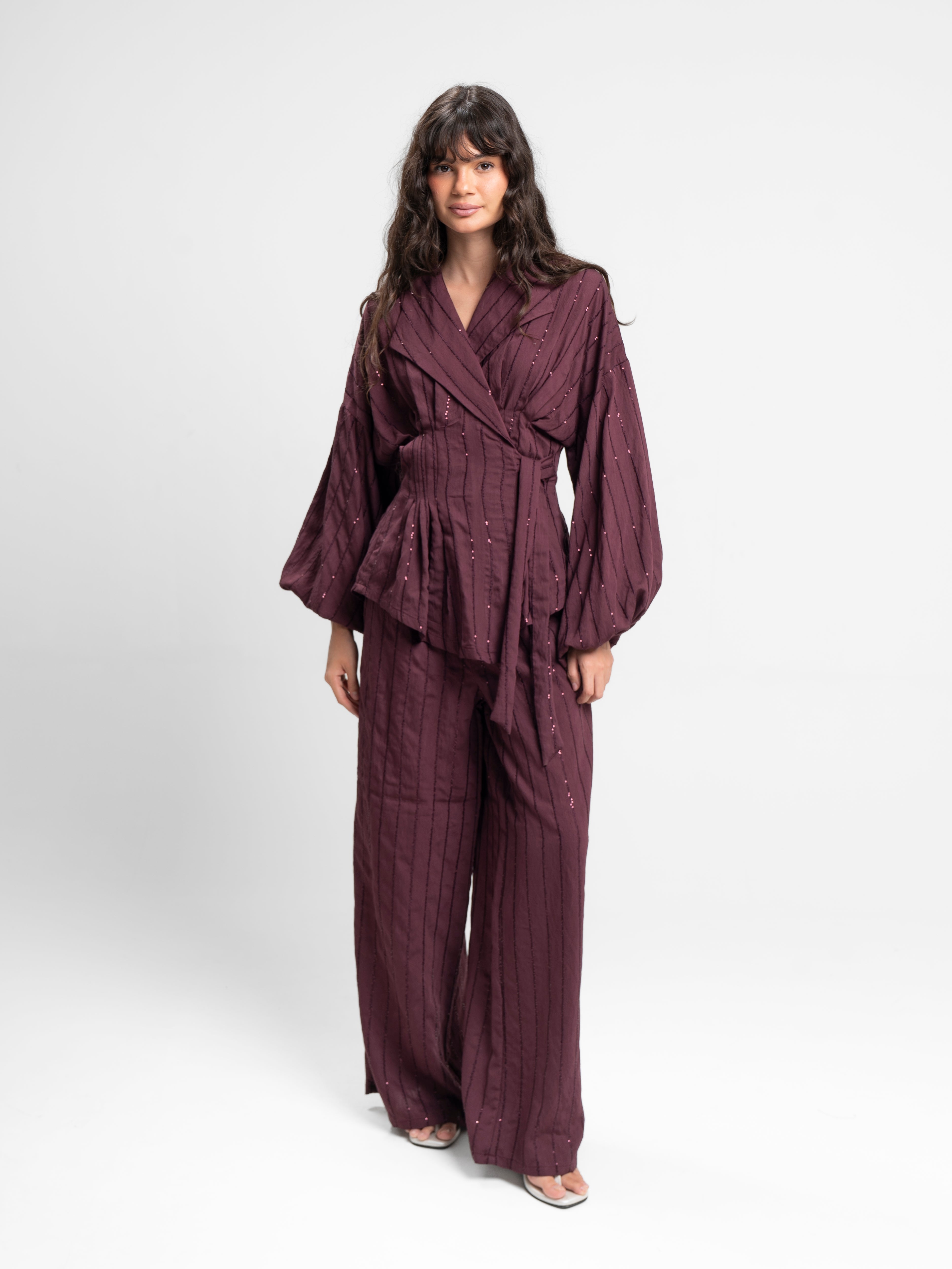 The Cinch set in burgundy