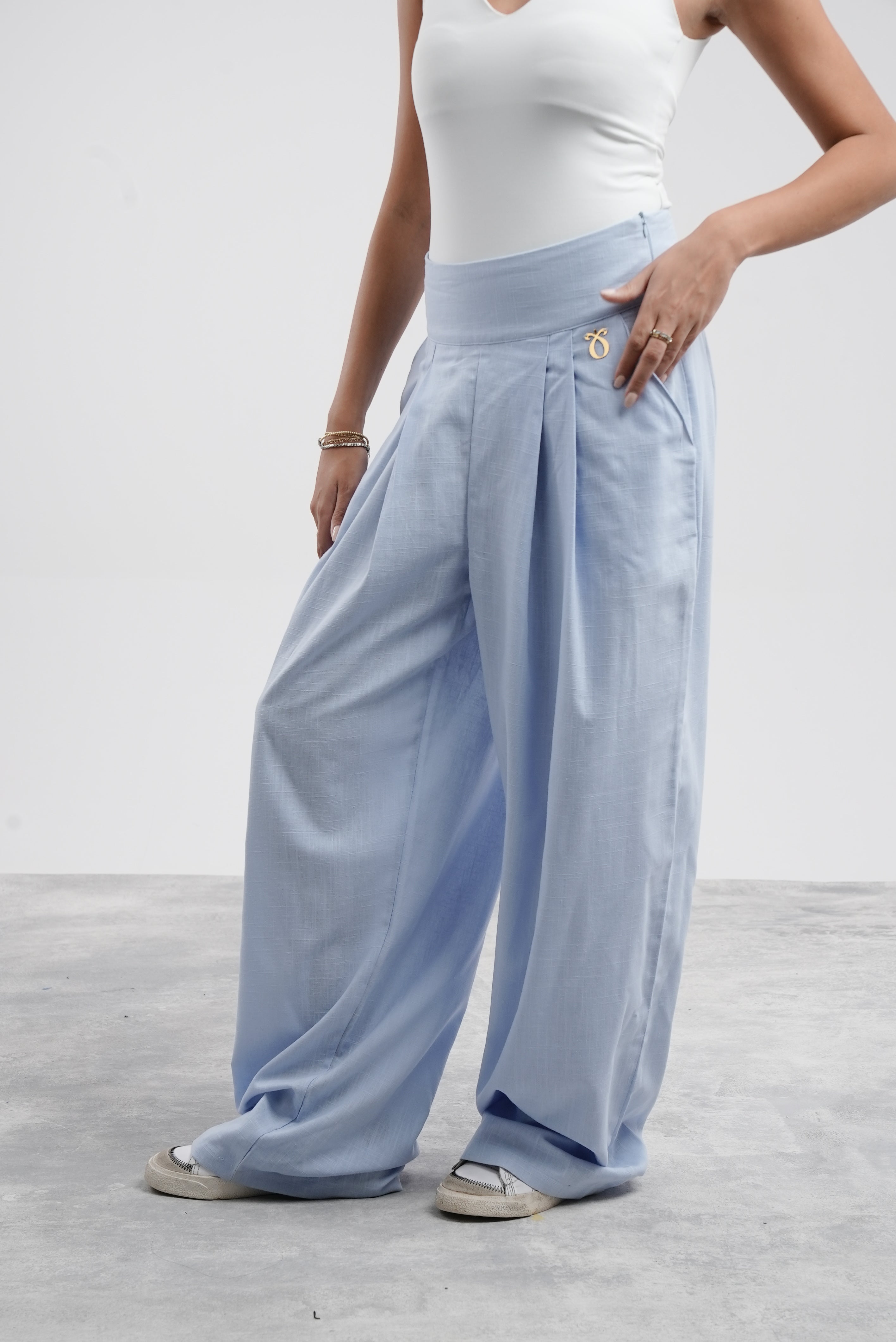 Sakinah Linen Pants - Blue