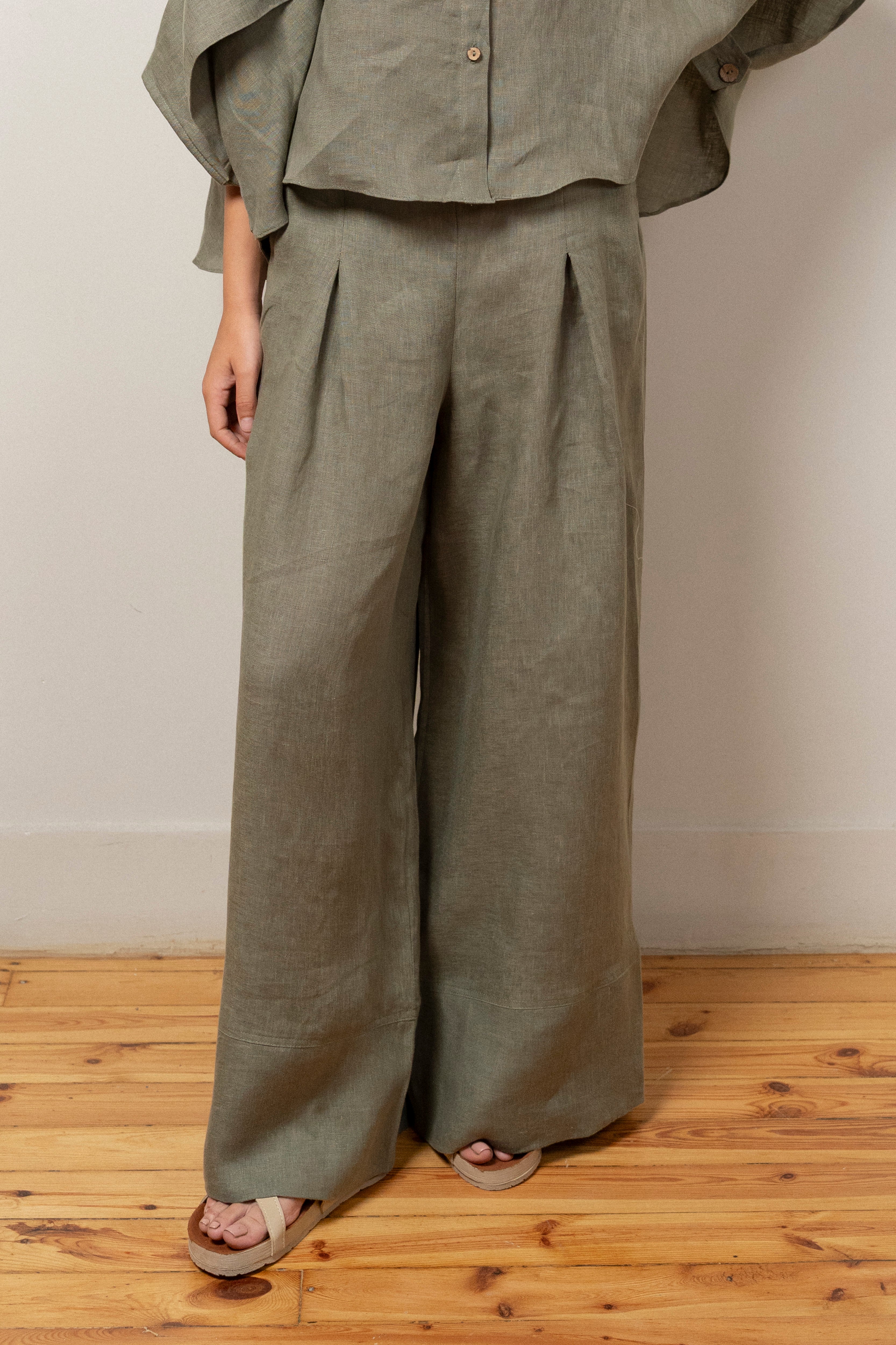 Olive linen pants