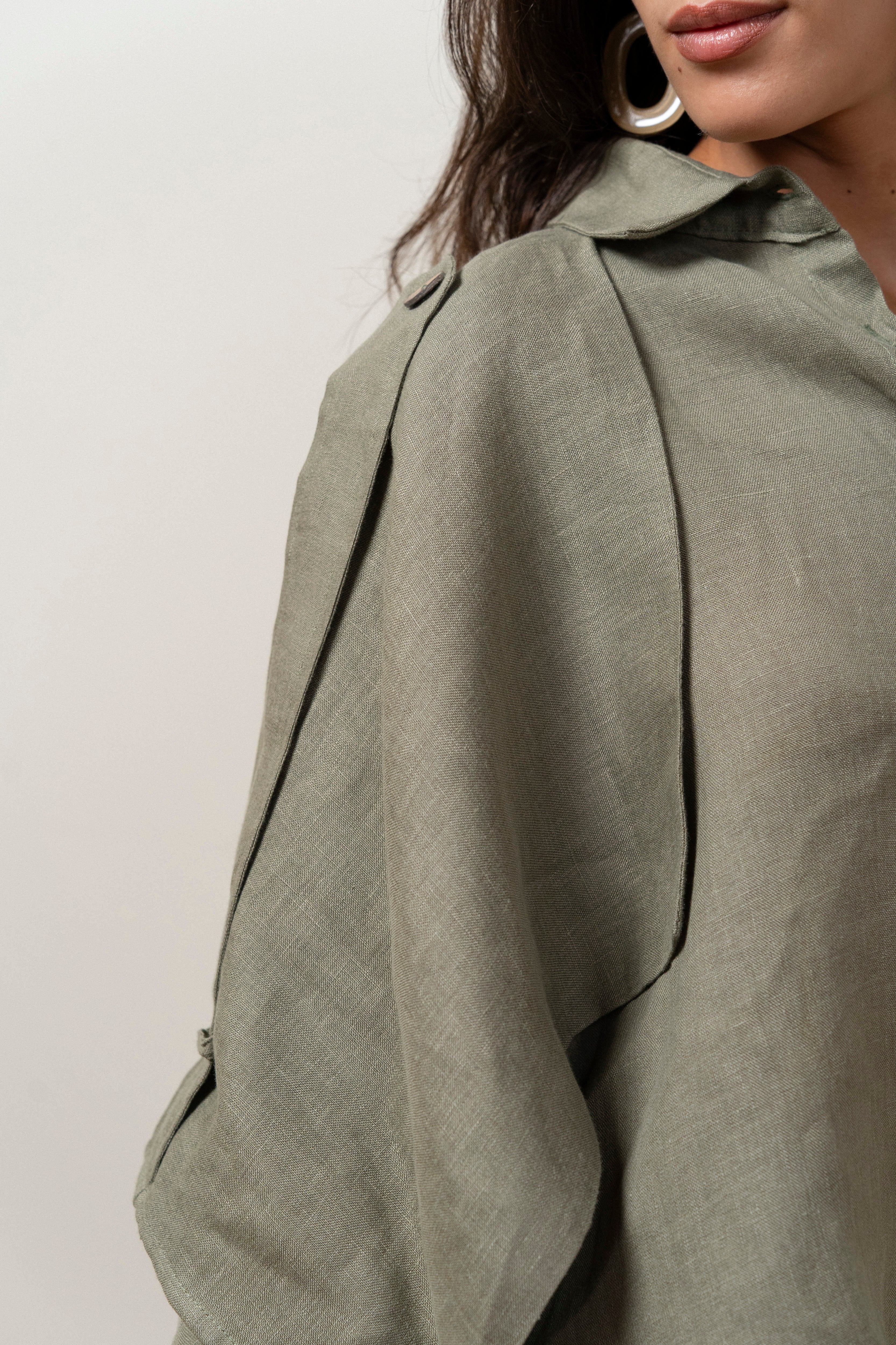 Linen Trench Jacket