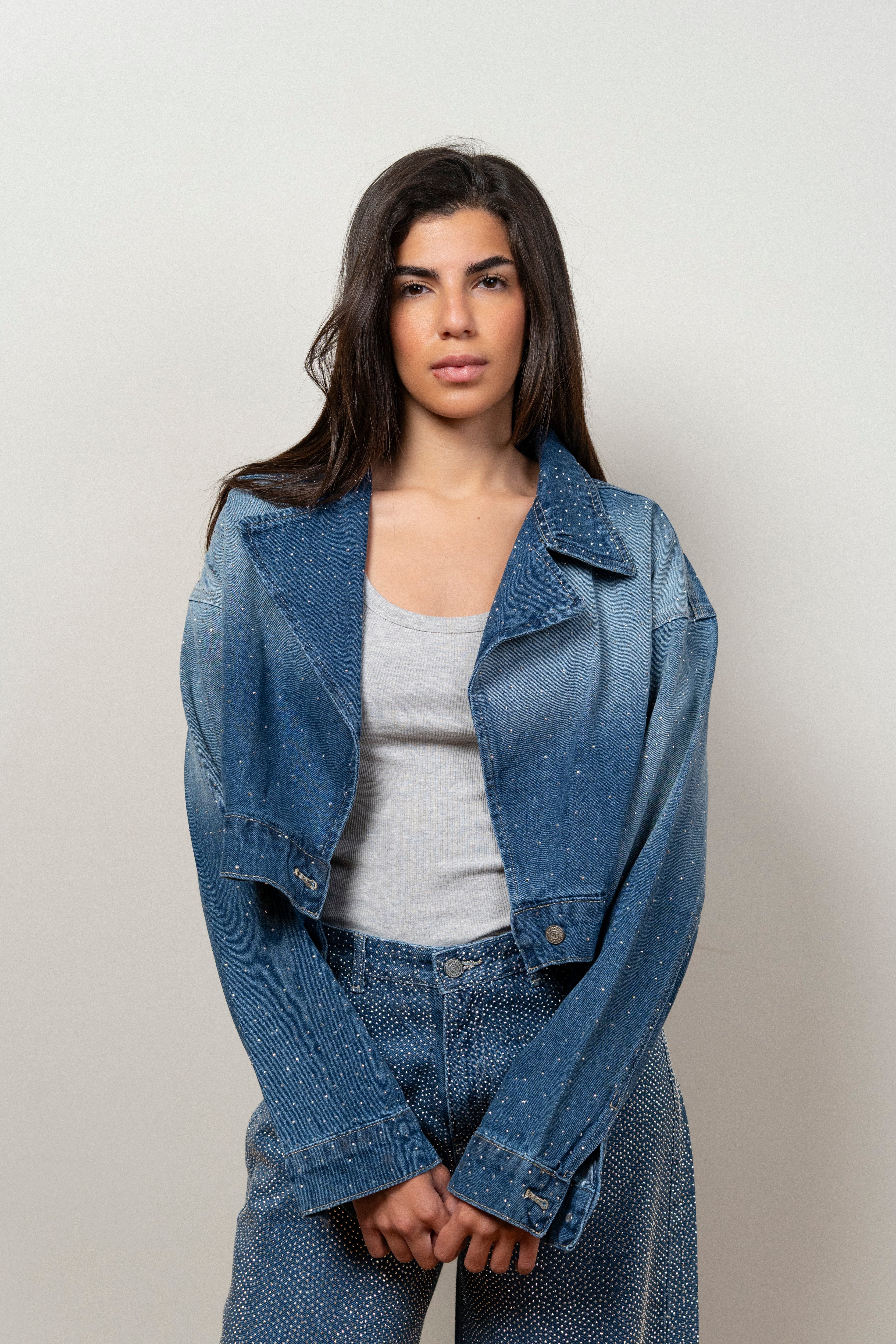 Denim Jacket with Studs