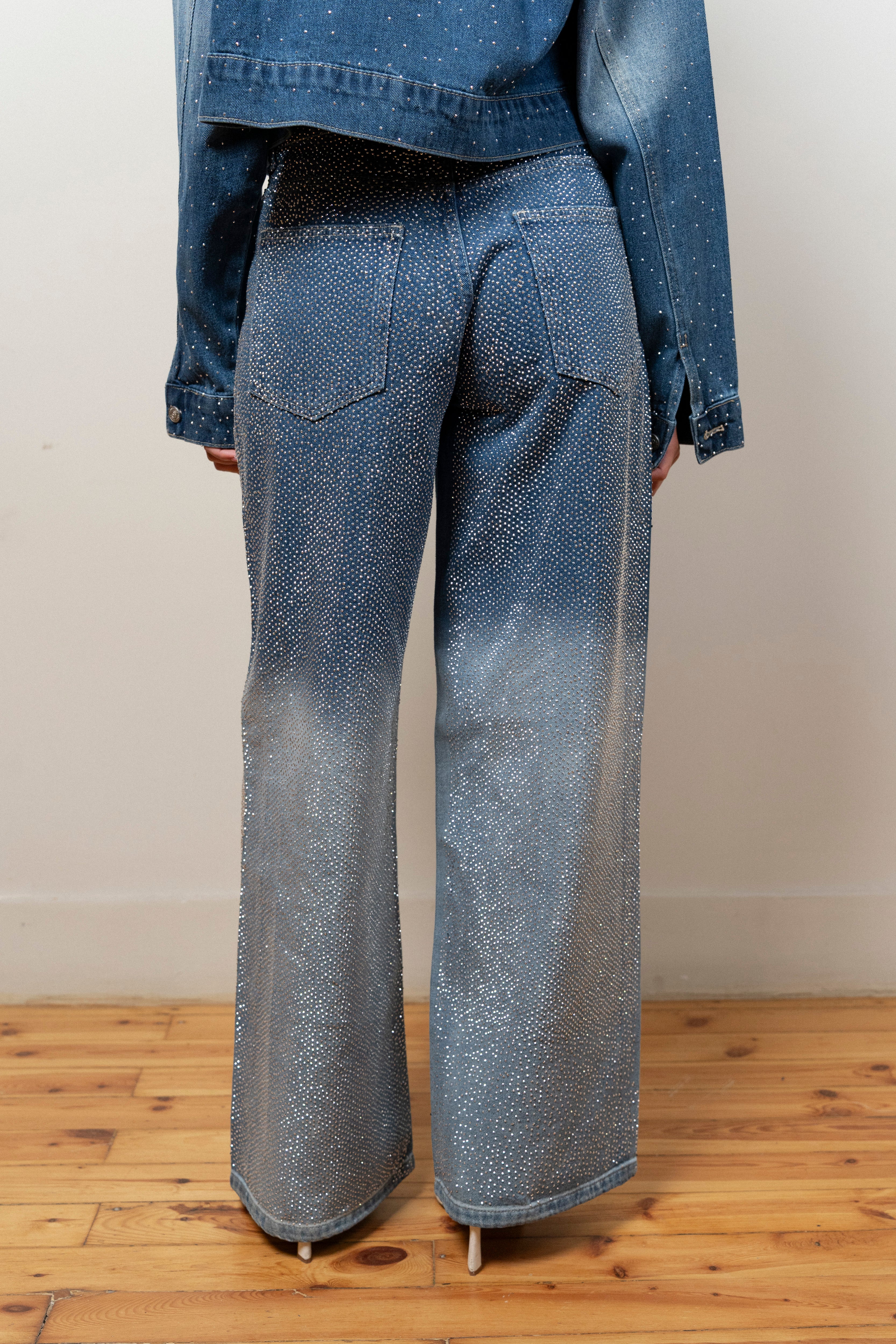 Denim Pants with Studs