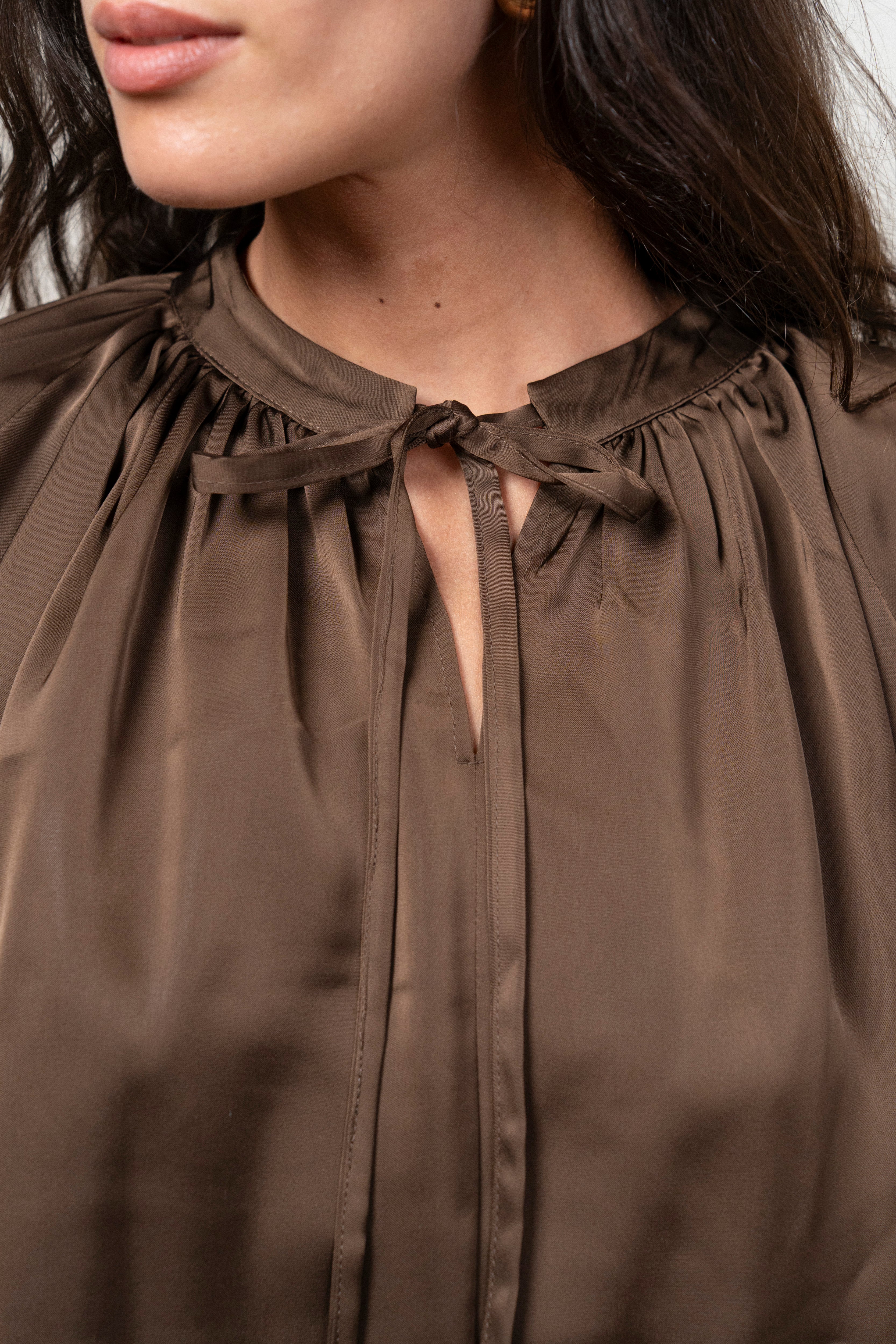 Midnight Muse Satin Set in Brown
