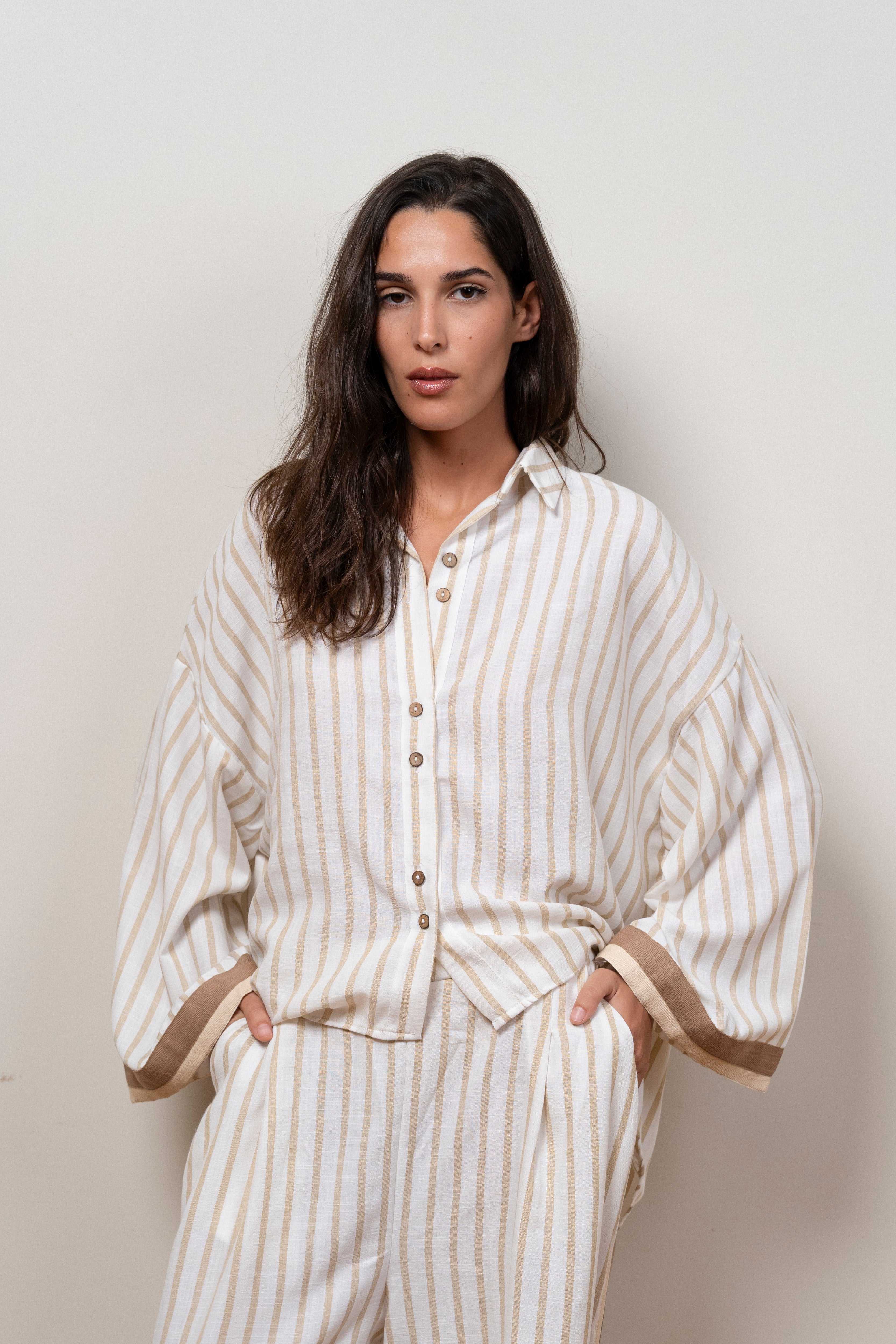 Sandline Striped Set in Beige
