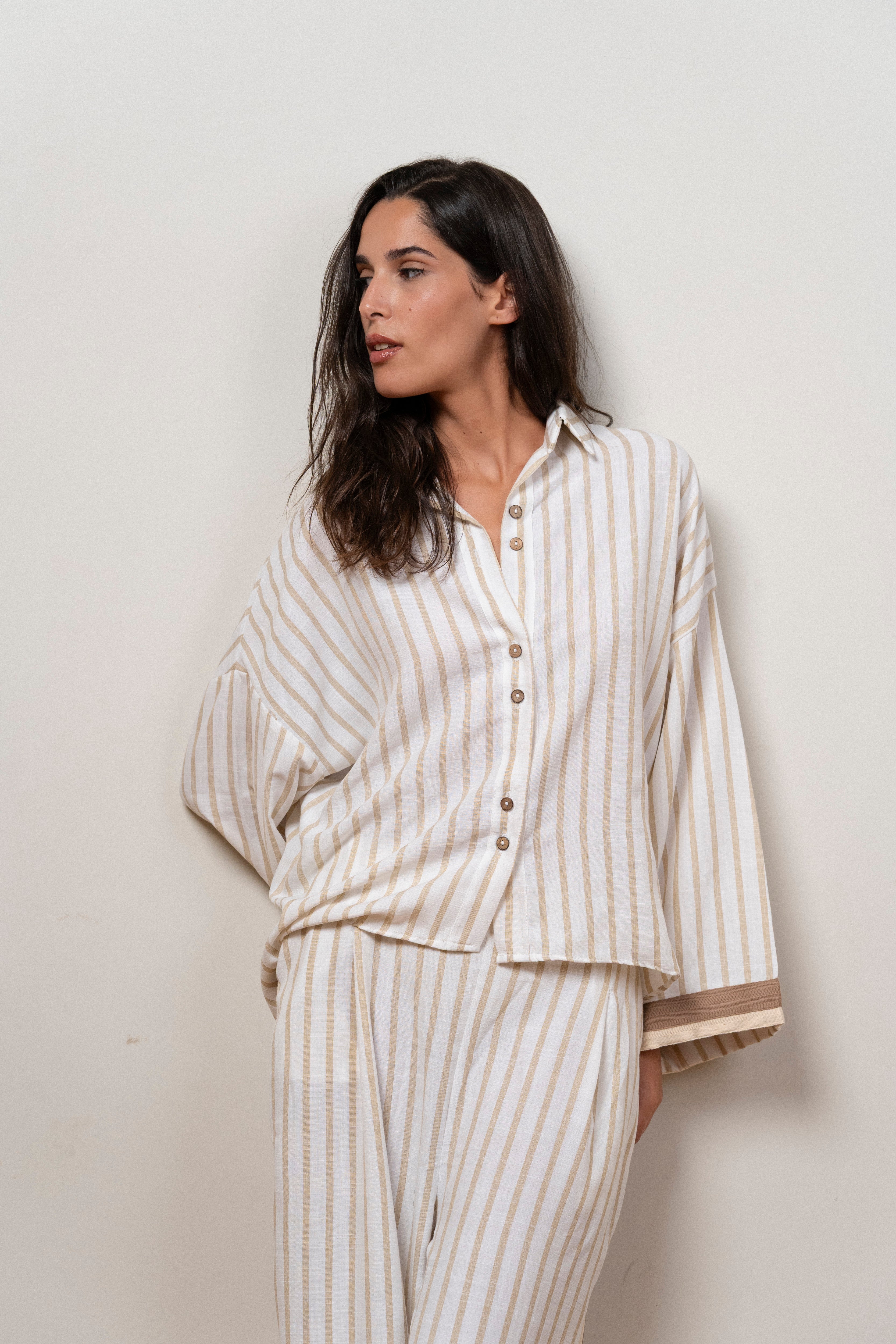 Sandline Striped Set in Beige