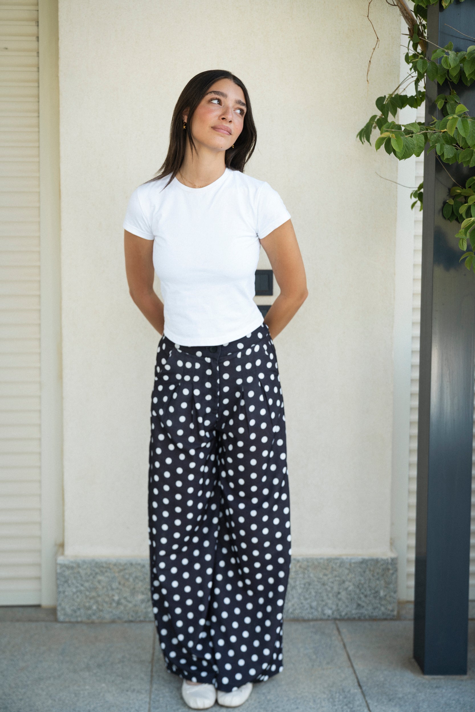 Polka Breeze Pants in Black