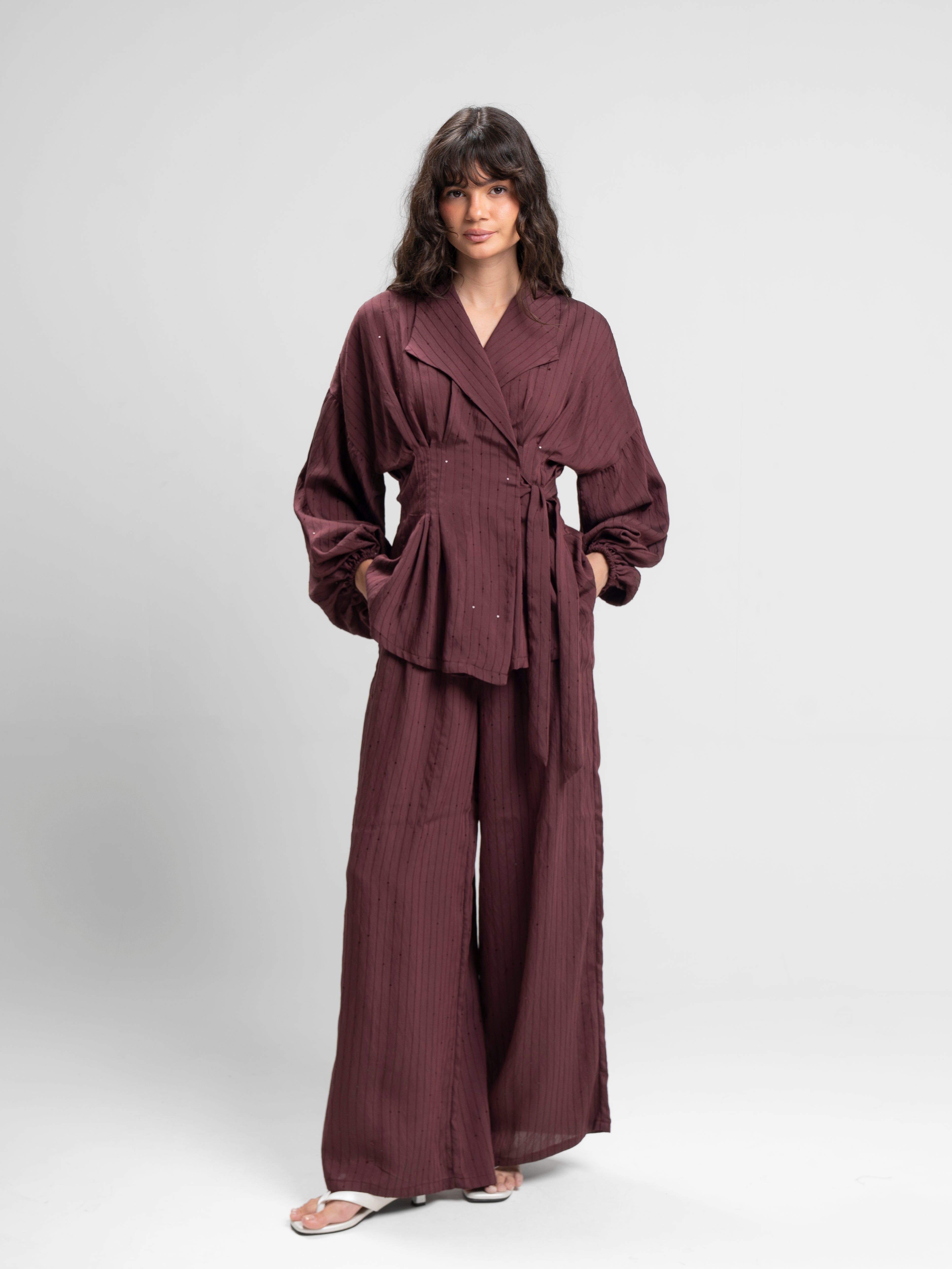 The Cinch set in burgundy
