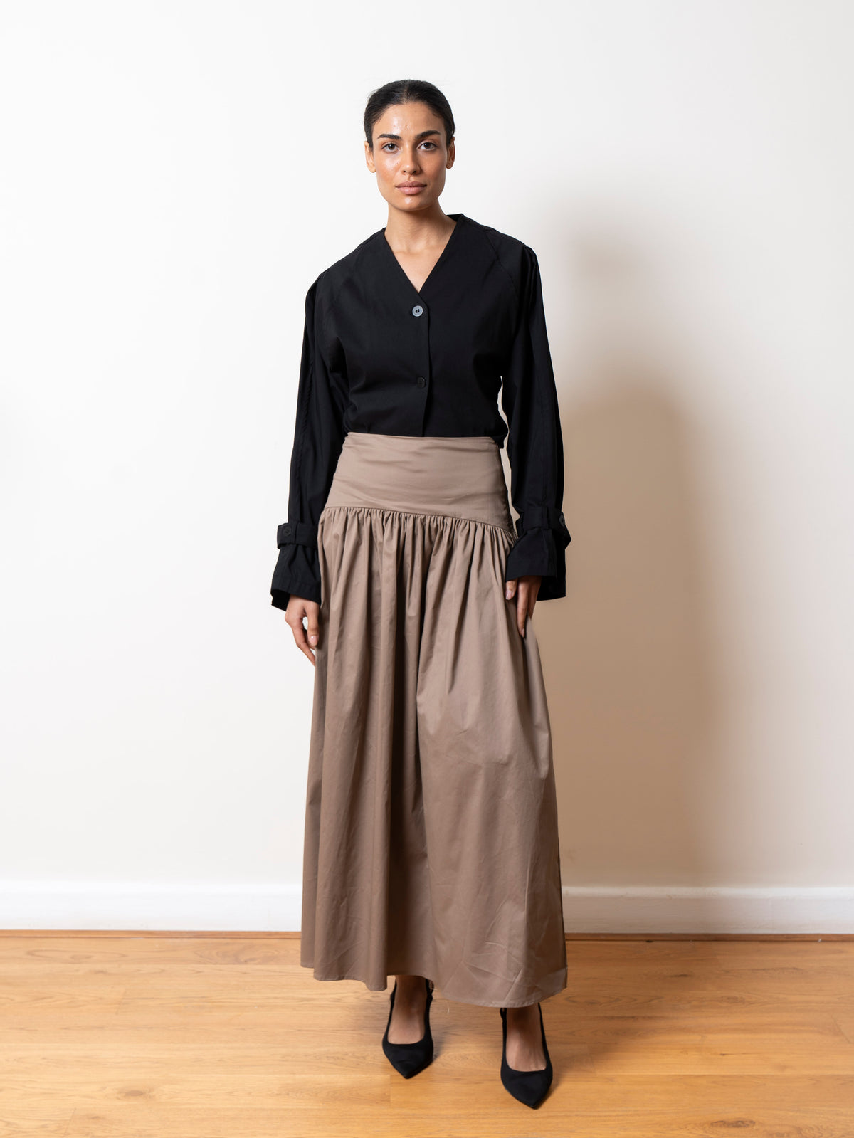 The Silhouette Skirt in Beige