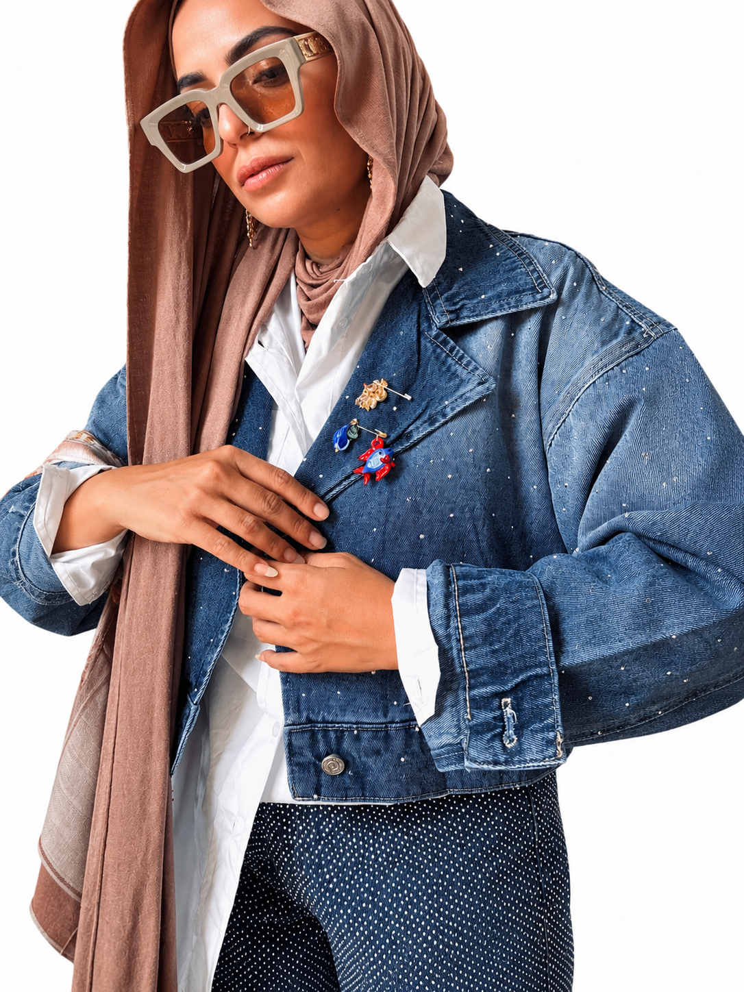 Denim Jacket with Studs