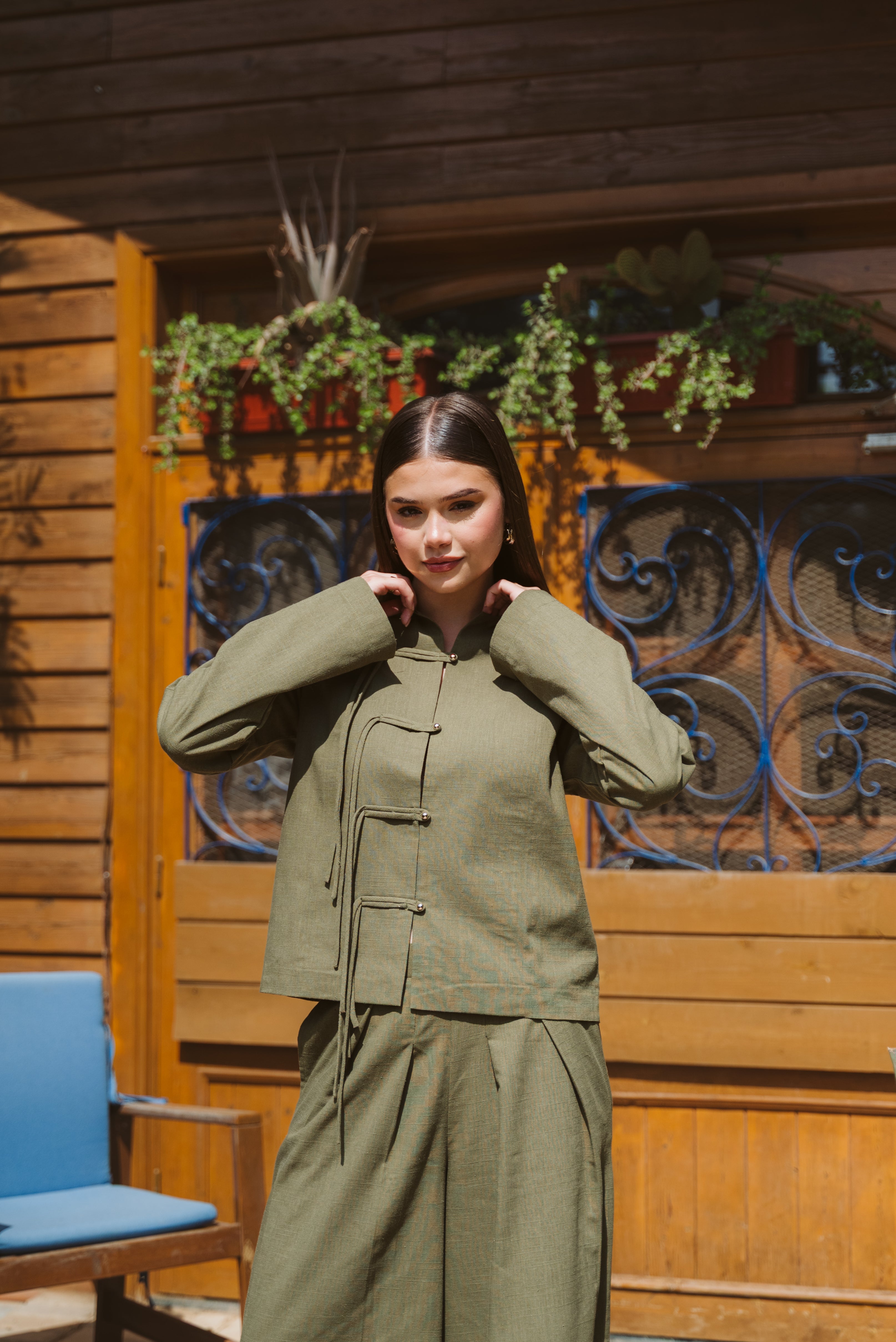 Aniqah Breeze Set - Dark Olive
