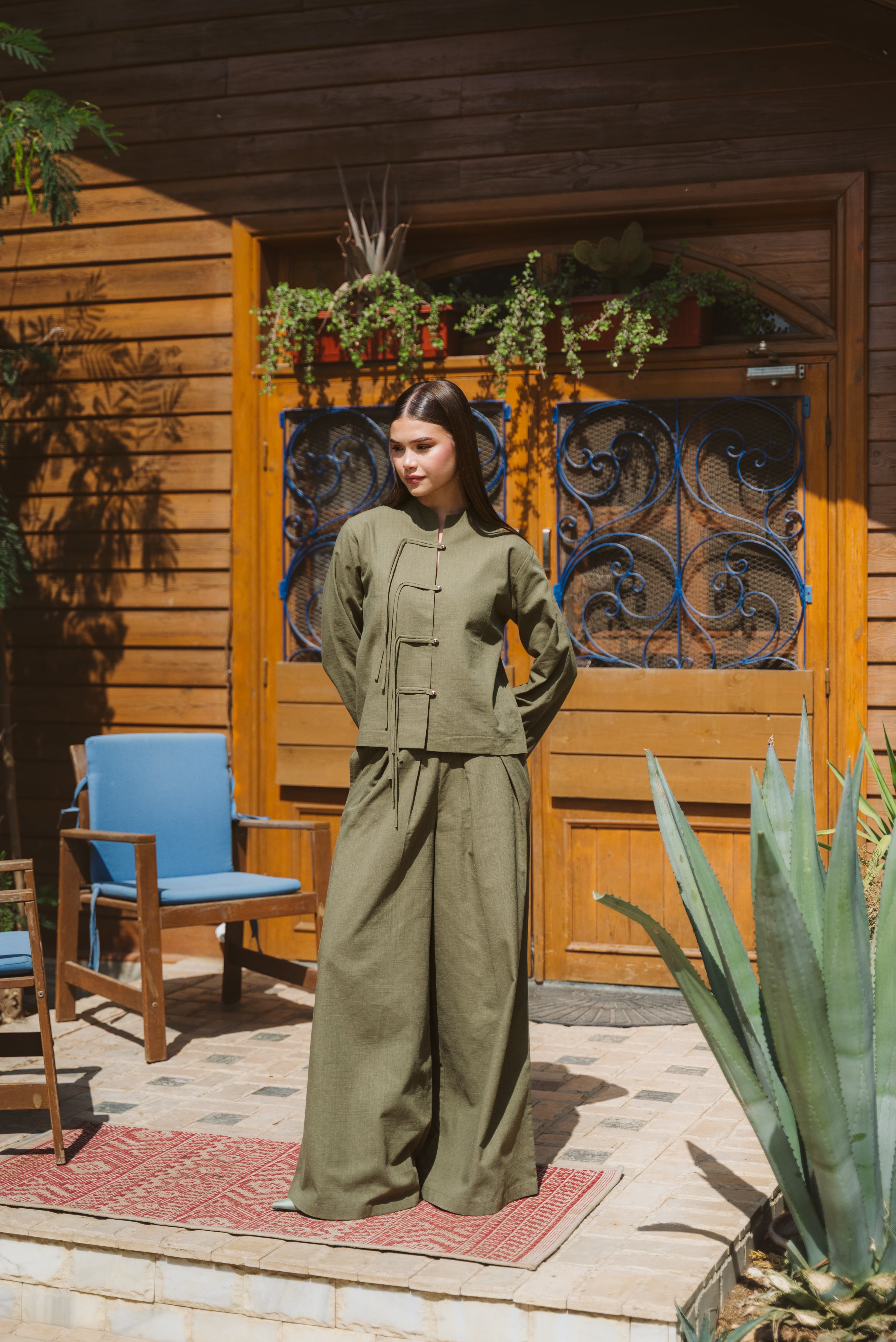 Aniqah Breeze Set - Dark Olive