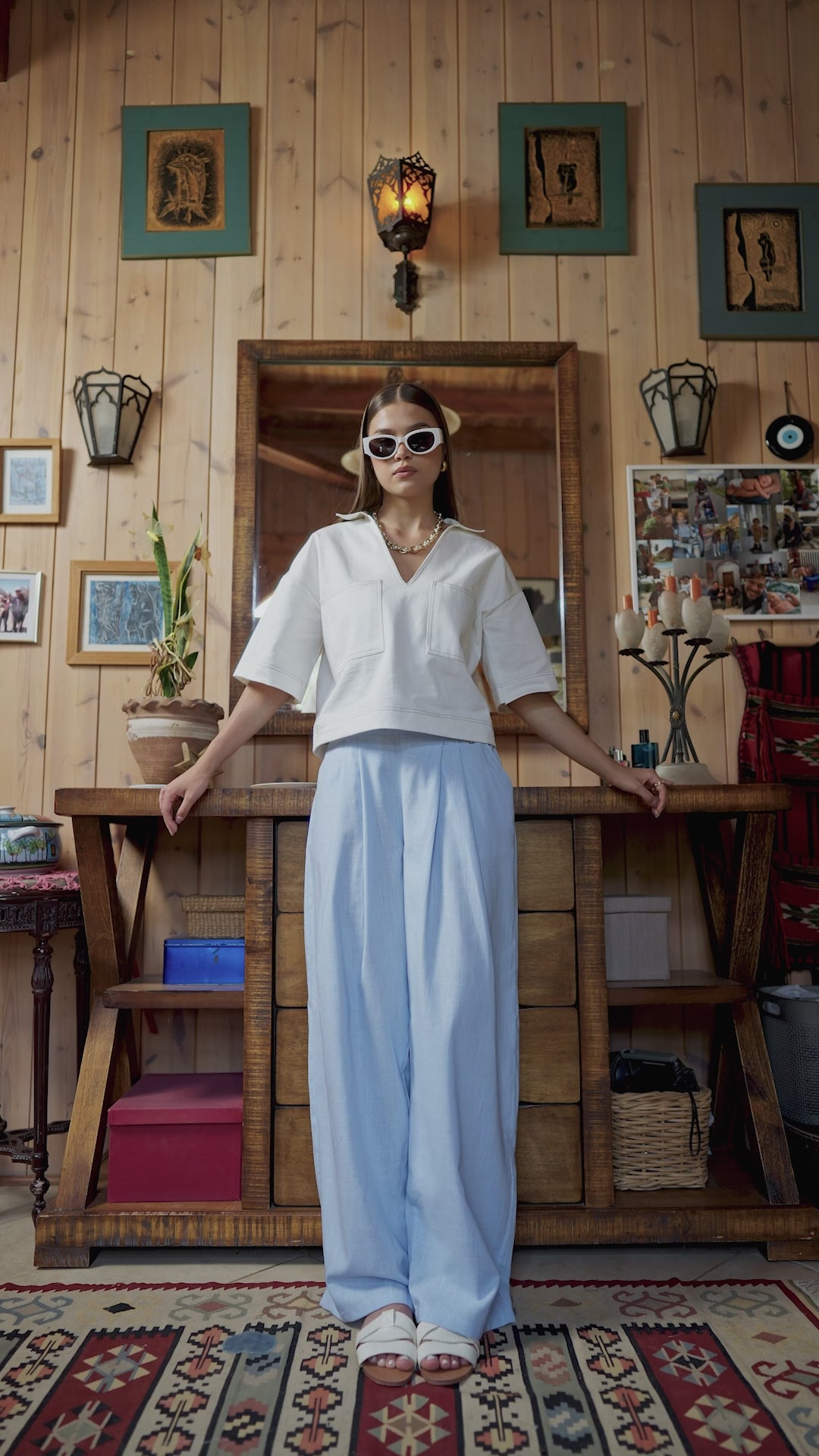 Sakinah Linen Pants - Blue